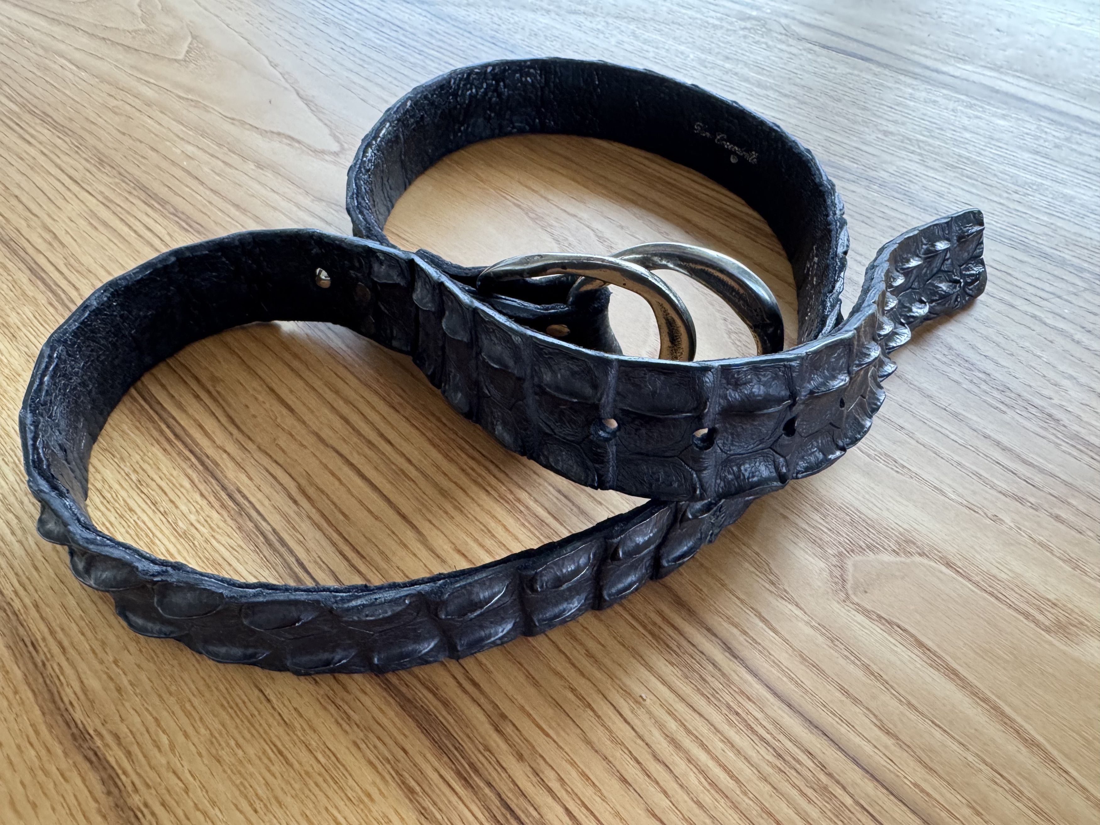 Other Scunzani Crocodile Leather Belt Black Size ONE SIZE - 1 Thumbnail