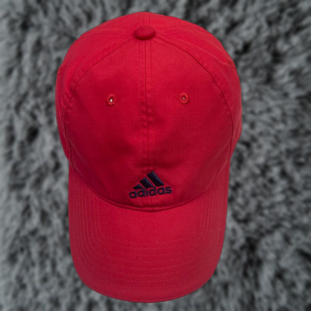 Adidas Adidas Hat Red Adjustable Strapback Lightweight Baseball Cap OSFM Men Cardigan? Size ONE SIZE - 1 Thumbnail