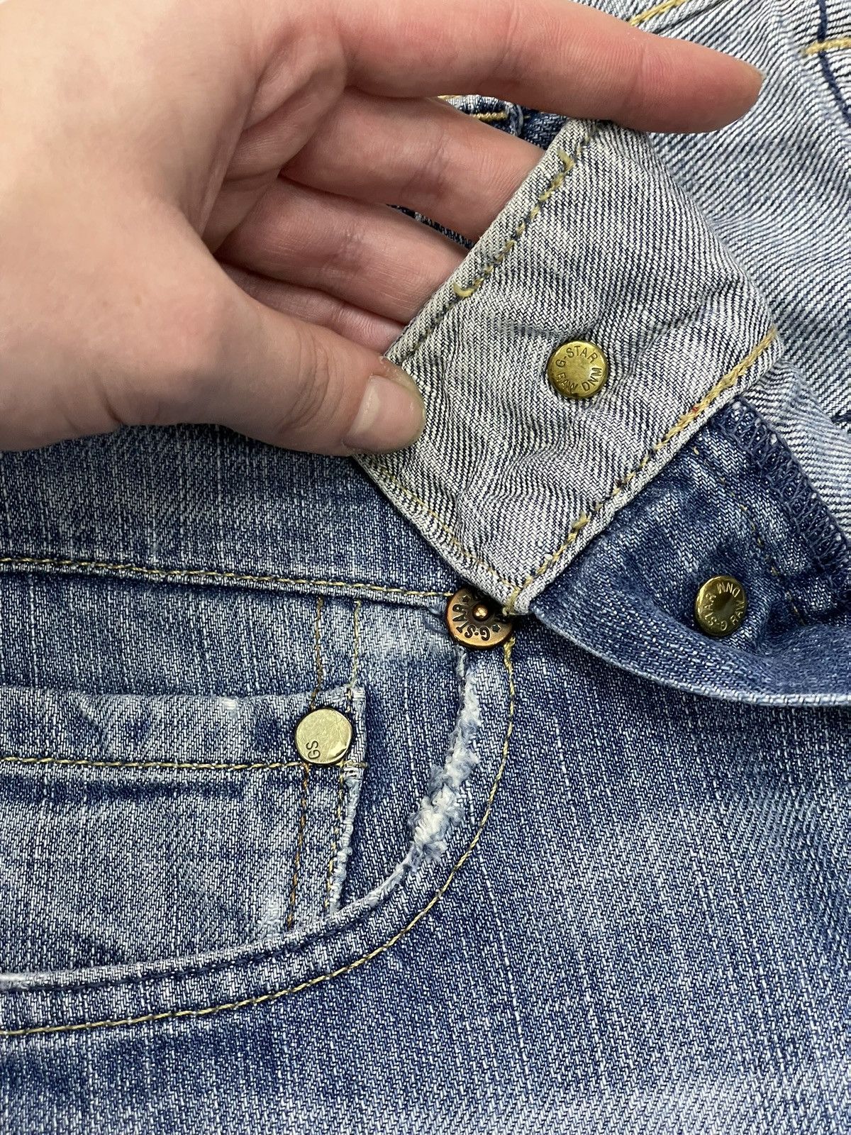 G-Star G-Star faded flared blue denim pants Y2K utility streetwear Size US 31 - 9 Thumbnail