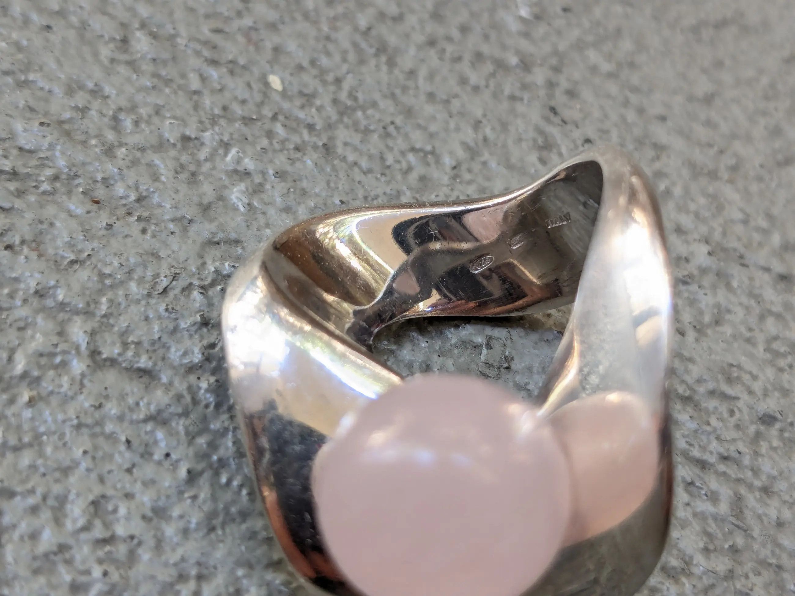 Jewelry Nuovegioie Sterling Silver Ring 6.5 Rose Quartz Abstract Size ONE SIZE - 6 Thumbnail