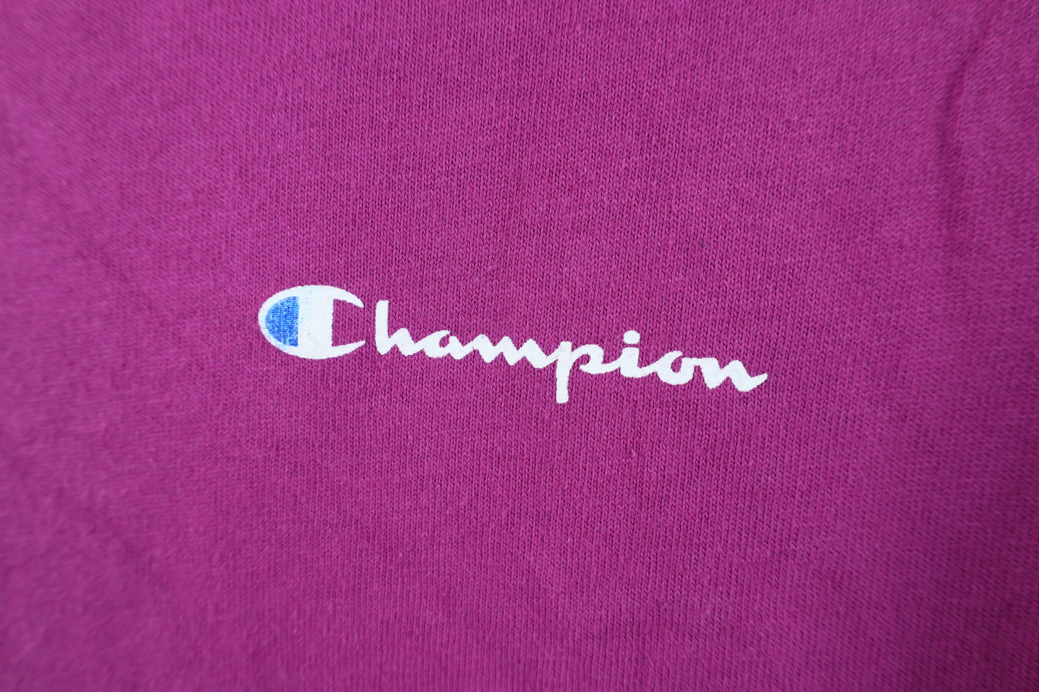 Champion Vintage 90s Champion Spell Cotton Jersey Knit T-Shirt Pink Size US L / EU 52-54 / 3 - 5 Thumbnail