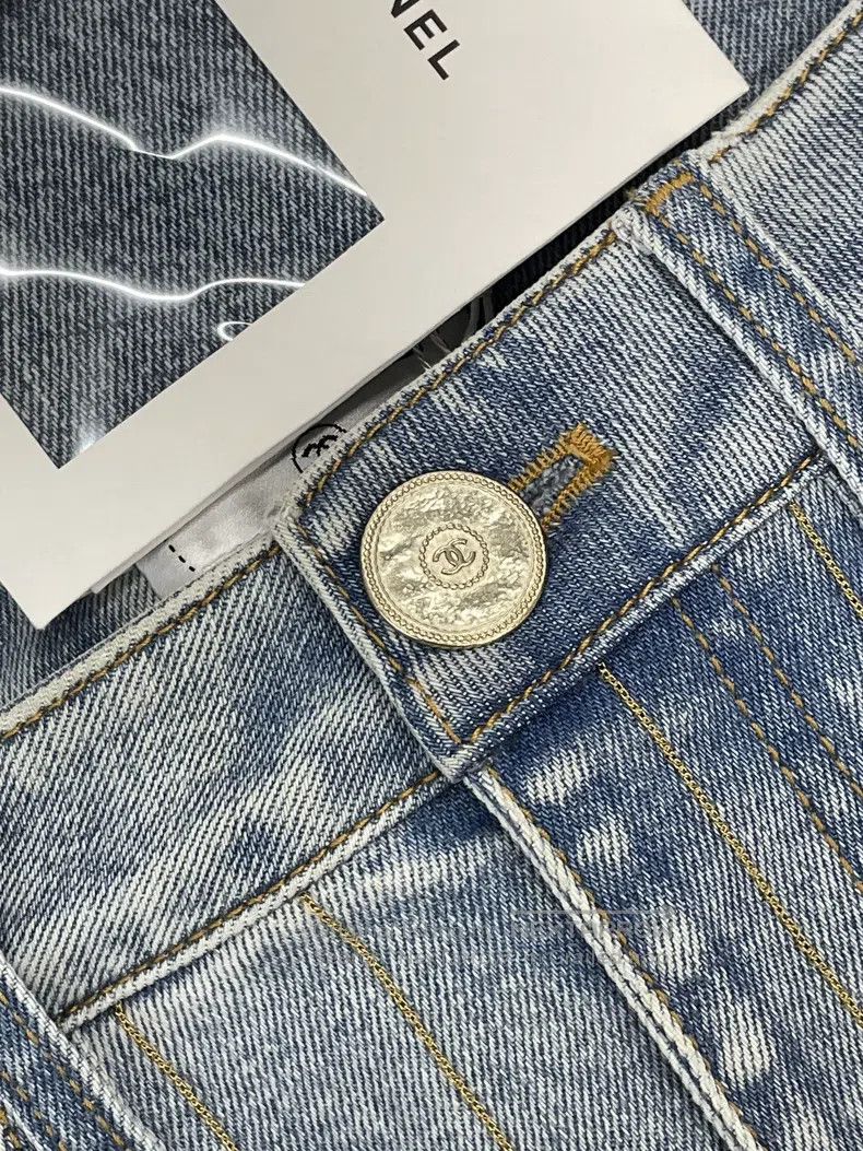 Chanel Chanel Blue vertical striped jeans Size 24" / US 00 / IT 34 - 2 Thumbnail