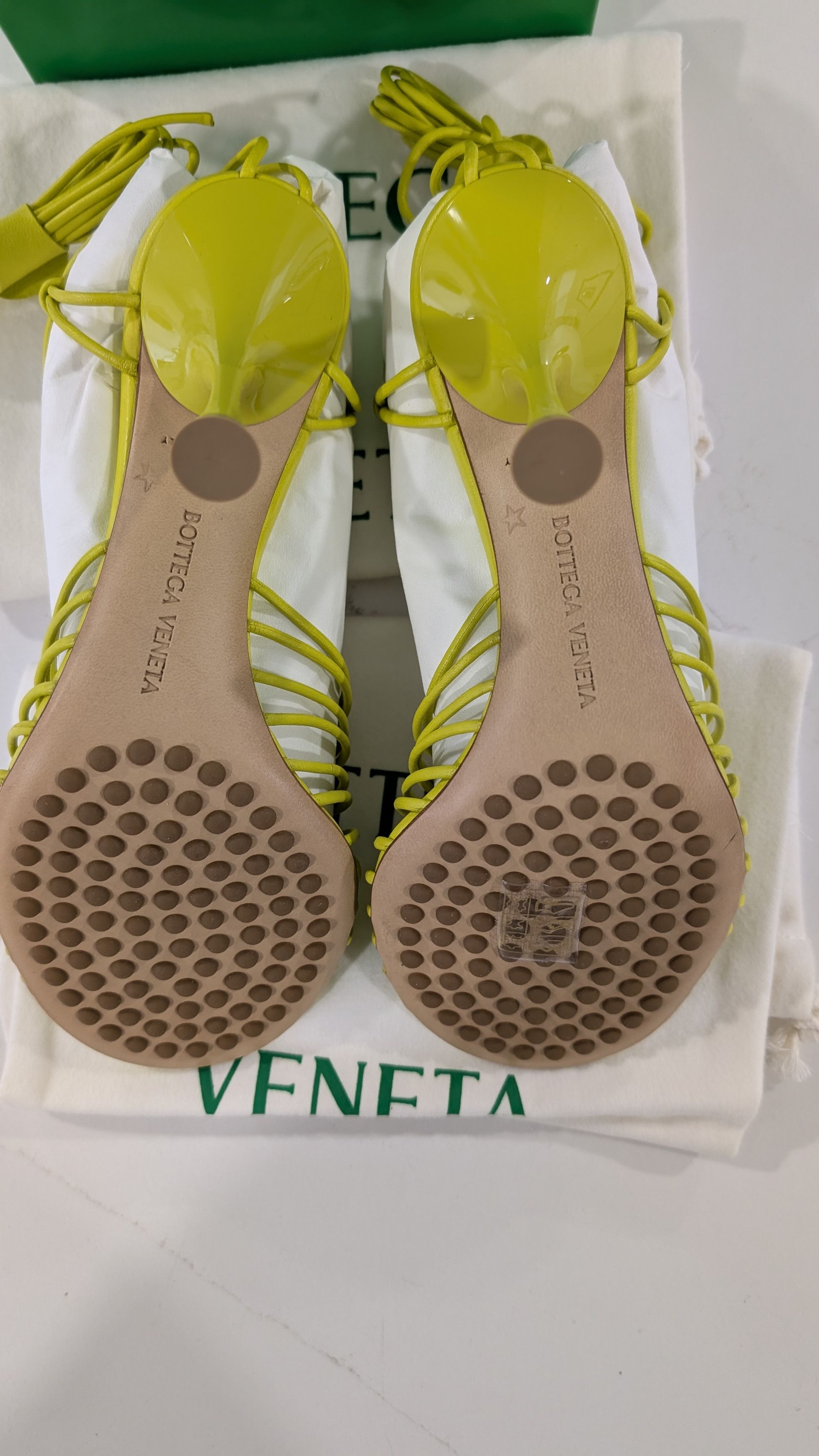 Bottega Veneta Bottega Veneta Dot Lace-Up Sandals Kiwi Leather Size US 7 / IT 37 - 3 Thumbnail