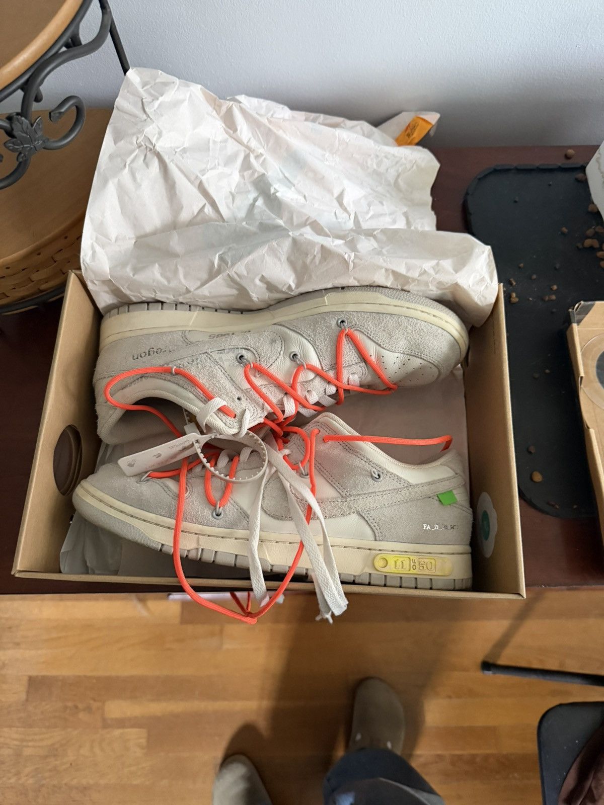 Nike × Off-White OffWhite Dunk Low Lot 11 Size US 12 / EU 45 - 1 Thumbnail