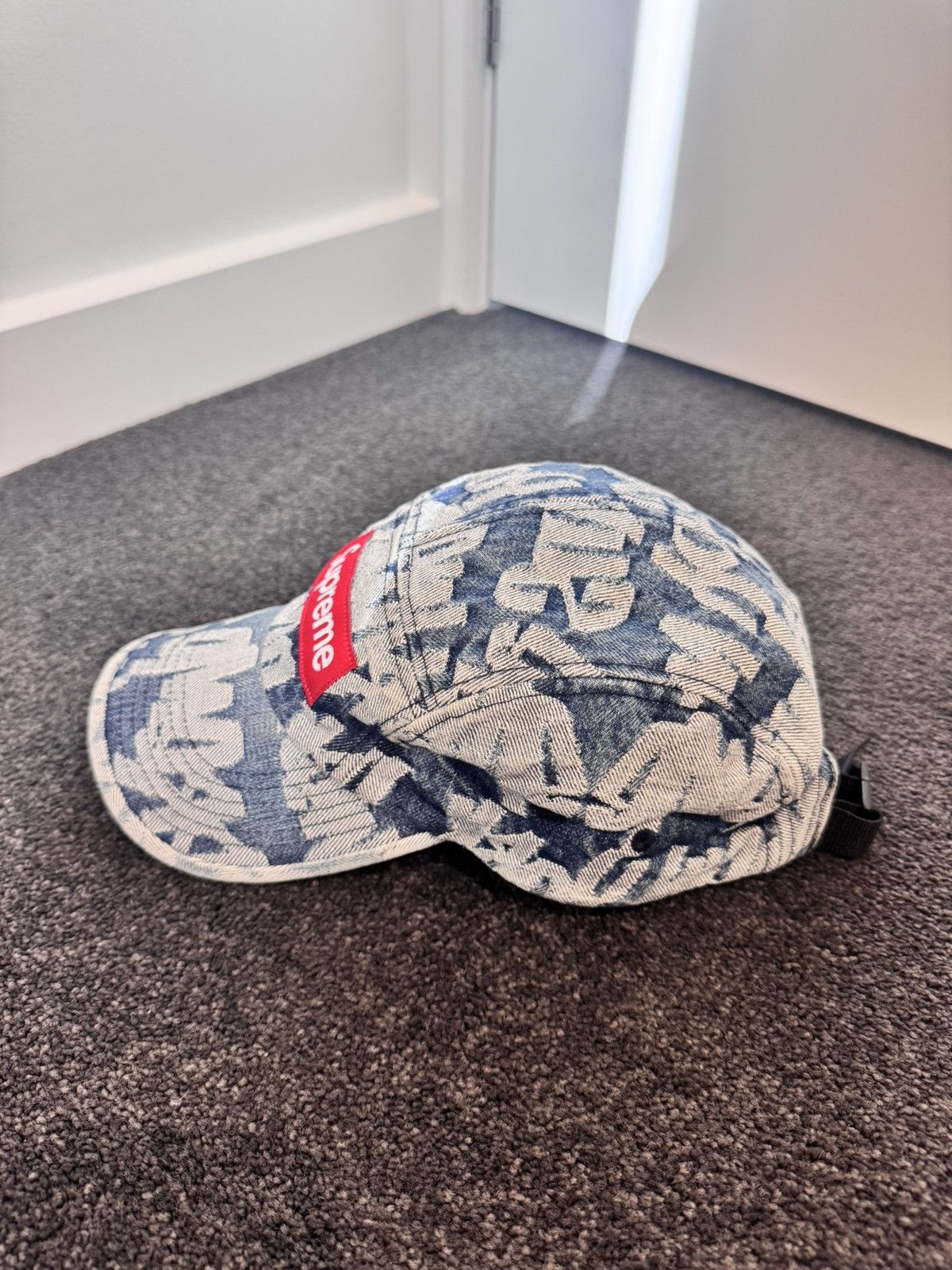 Supreme Supreme - Fat Tip Jacquard Denim Box Logo Hat Size ONE SIZE - 3 Thumbnail