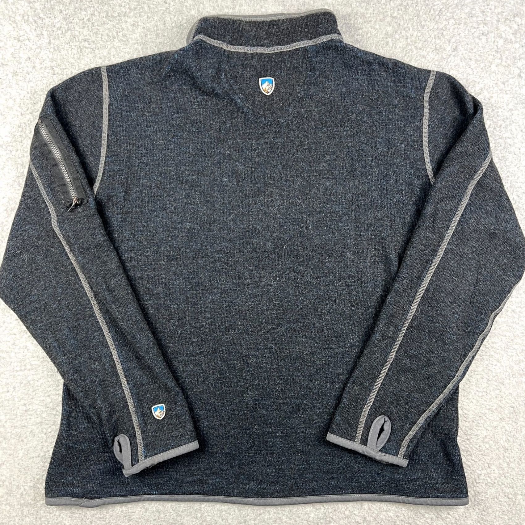 Vintage Kuhl Fleece Wool Quarter Zip Pullover Sweater Medium Blue Hiking Mens Chianti Size US M / EU 48-50 / 2 - 2 Thumbnail
