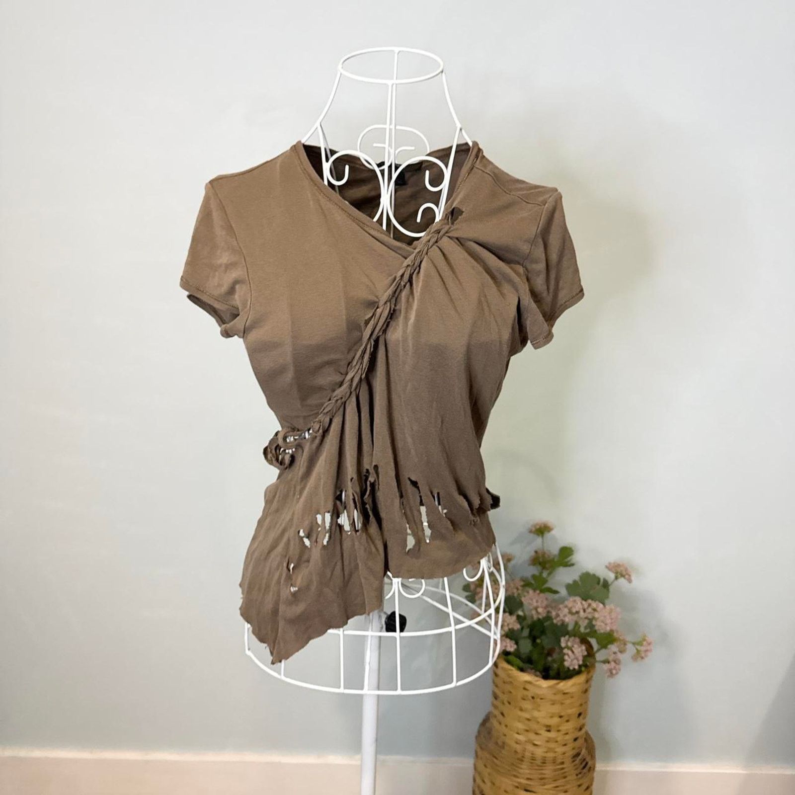 Express 90s express vintage y2k distressed grunge brown baby tee Size M / US 6-8 / IT 42-44 - 1 Thumbnail