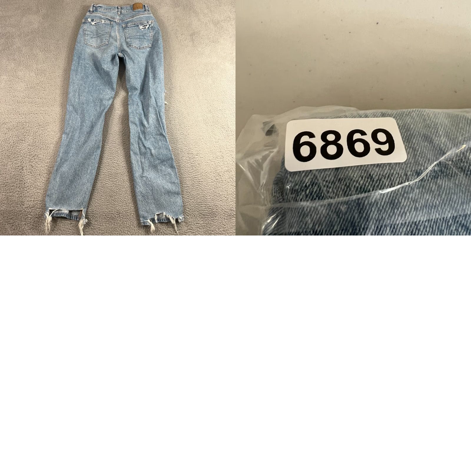 American Eagle Outfitters American Eagle Strigid High Rise Baggy Straight Jeans Women's Size 0 Blue Size 25" / US 0 / IT 36 - 8 Thumbnail