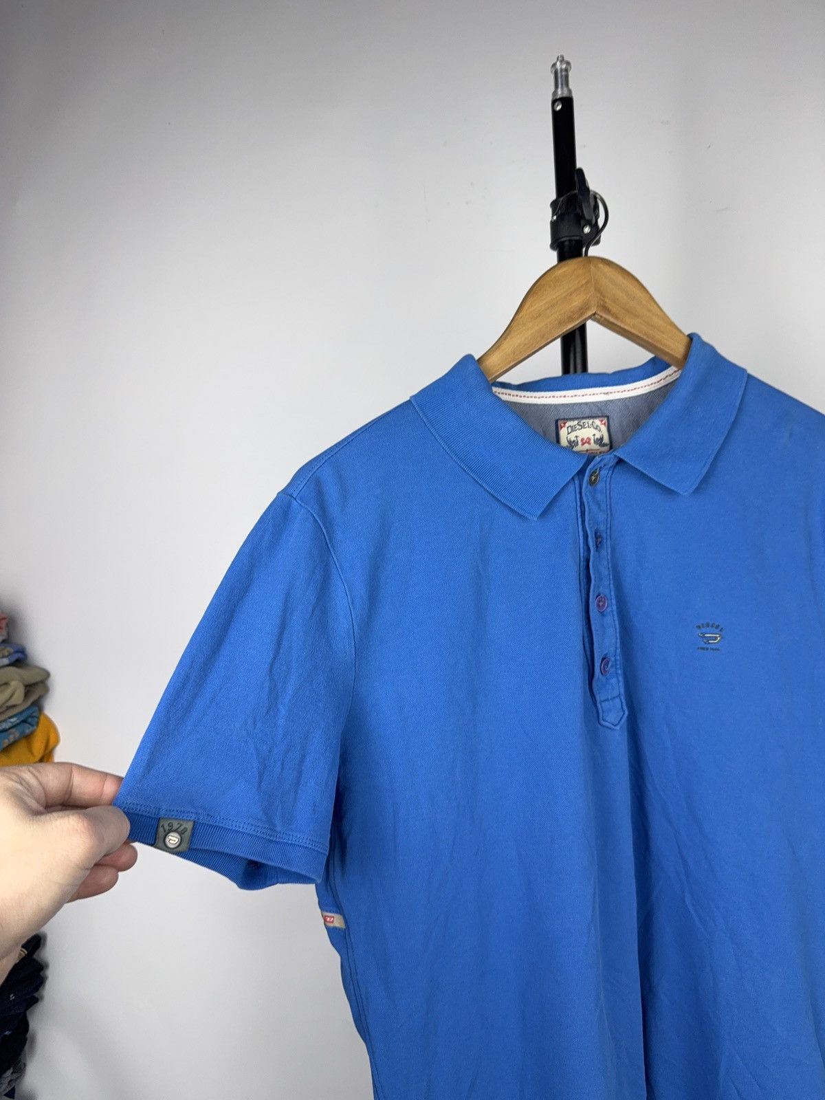 Diesel Retro 00s Diesel Blue Slim Fit Polo Shirt Workwear Logo XL Size US XL / EU 56 / 4 - 7 Thumbnail