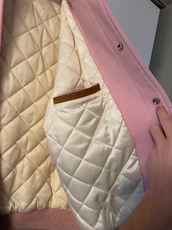 Golf Wang WOOL G LETTERMAN JACKET by GOLF WANG Light Pink / XL Size US XL / EU 56 / 4 - 4 Thumbnail
