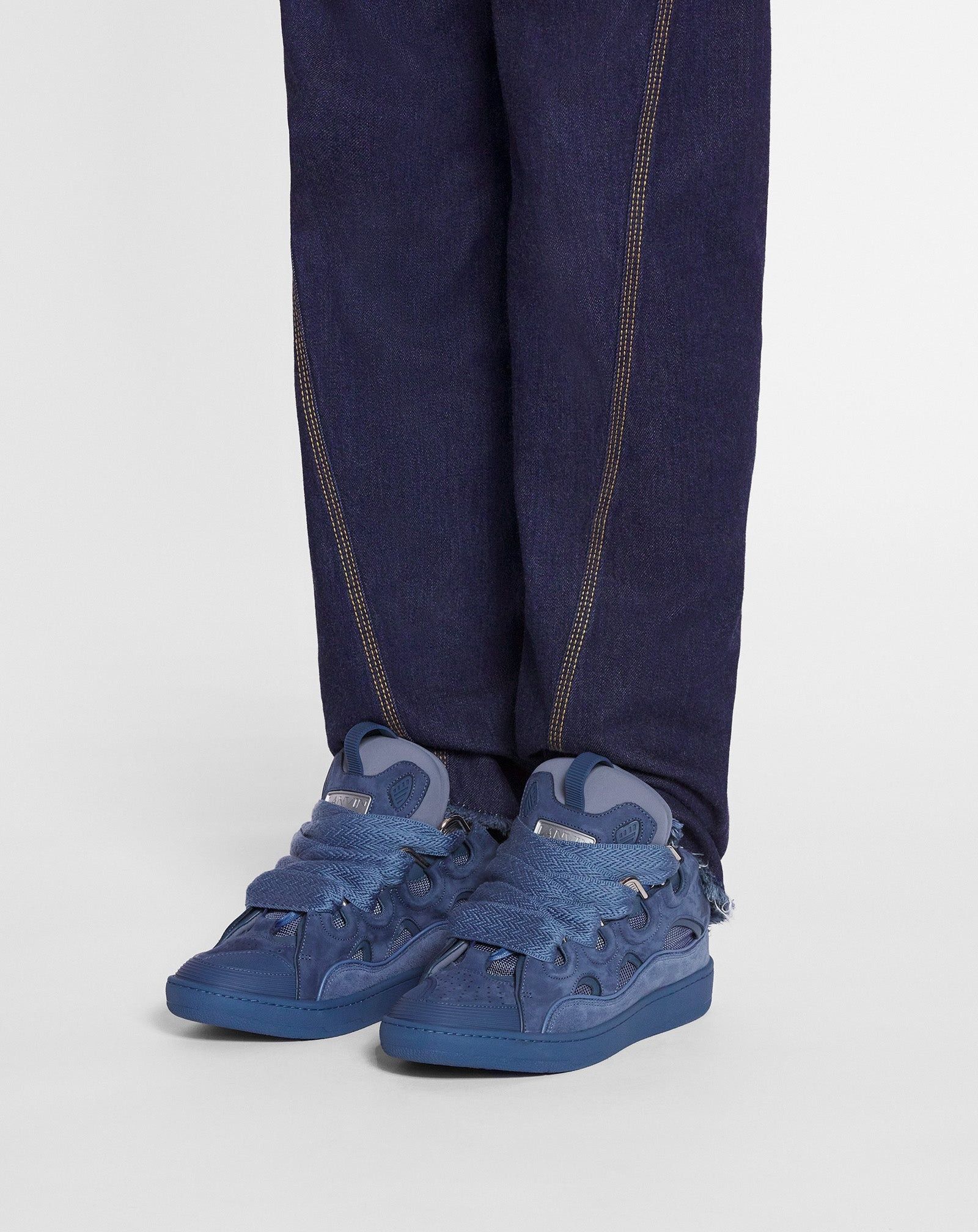 Lanvin oc11z0325 Curb Low Top Sneakers in Blue Size US 7.5 / EU 40-41 - 6 Thumbnail