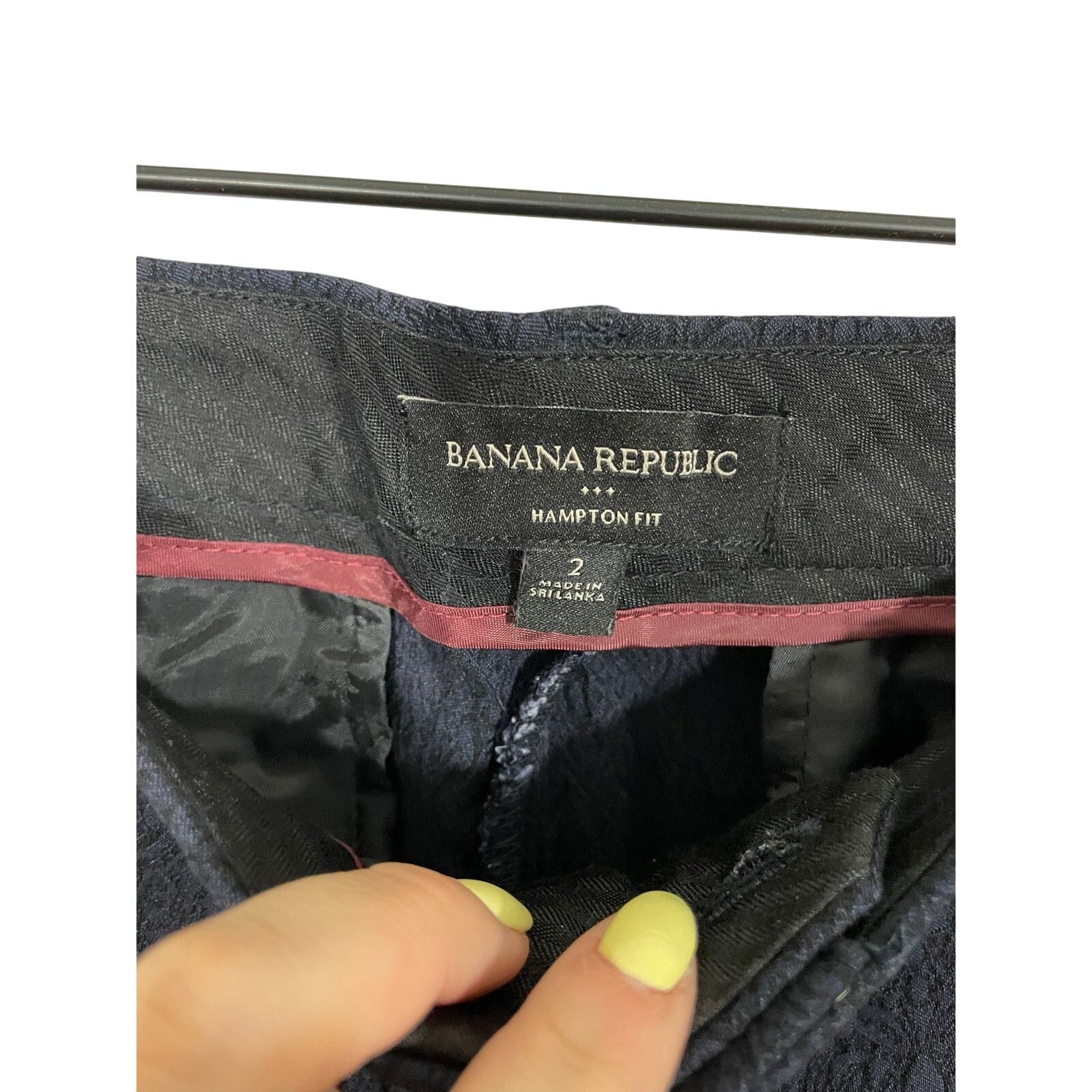Banana Republic Banana Republic Hampton 2 Navy Straight Trousers Corporate Size 26" / US 2 / IT 38 - 3 Thumbnail