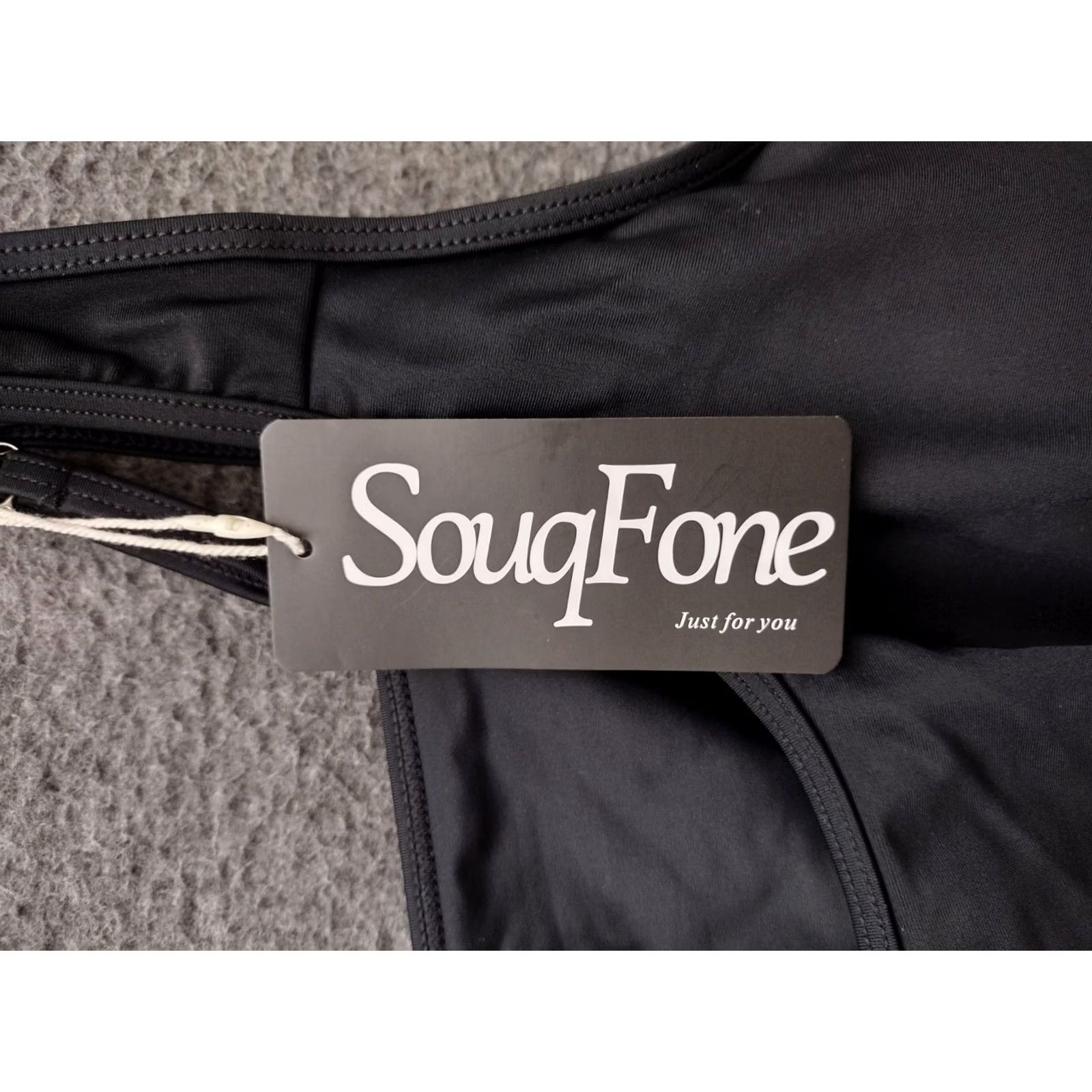 Swims Souqfone Black Top Women L Swim Bikini Top Ruffle Flounce Nylon Spandex Adjustable Strap Beach Summer Size L / US 10 / IT 46 - 5 Thumbnail