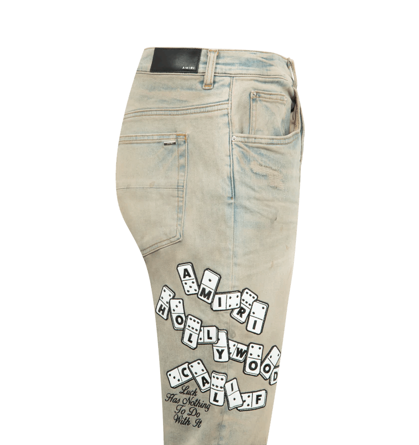 Amiri o1h1sh10526 Domino Applique Skinny Jean Size US 34 / EU 50 - 3 Thumbnail