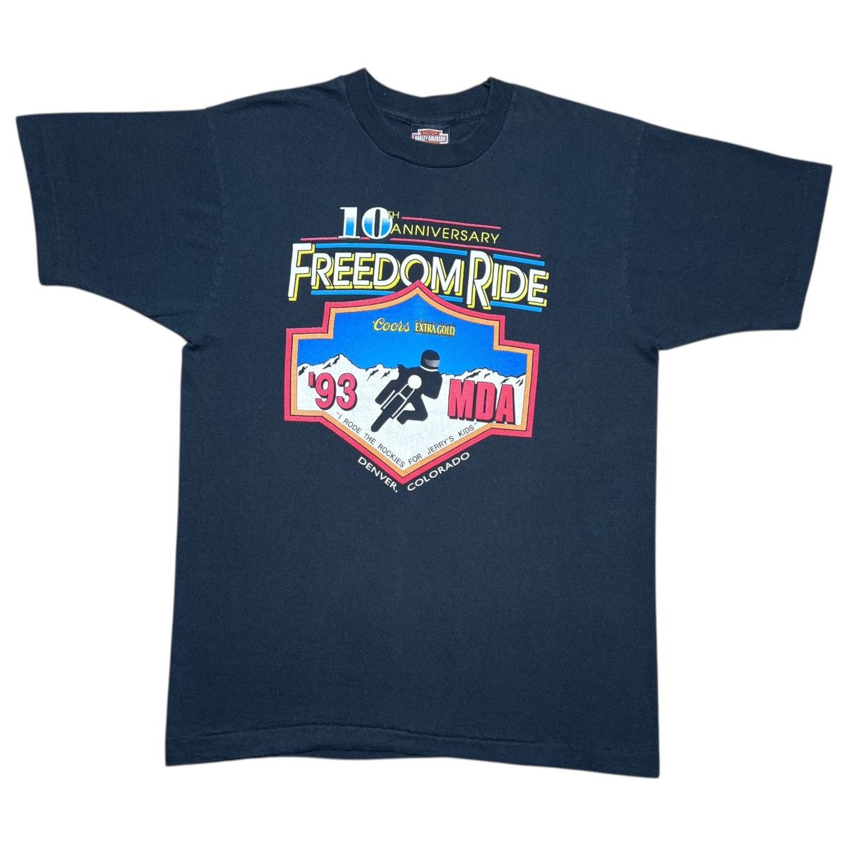 Harley Davidson 1993 Harley Davidson Freedom Ride Denver Colorado T-Shirt Size US M / EU 48-50 / 2 - 1 Thumbnail