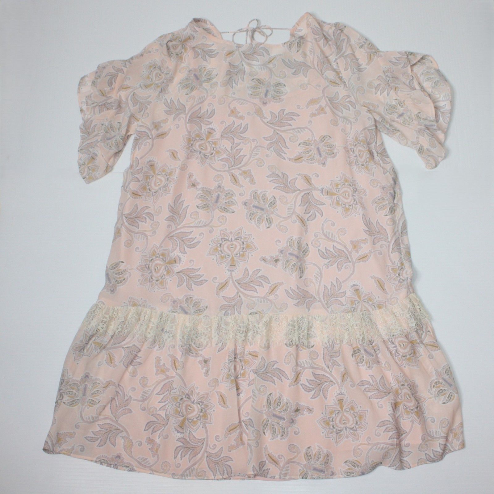 Loft Lacy Floral Flounce Dress in Light Pink NWOT $89.50 Size M / US 6-8 / IT 42-44 - 10 Thumbnail