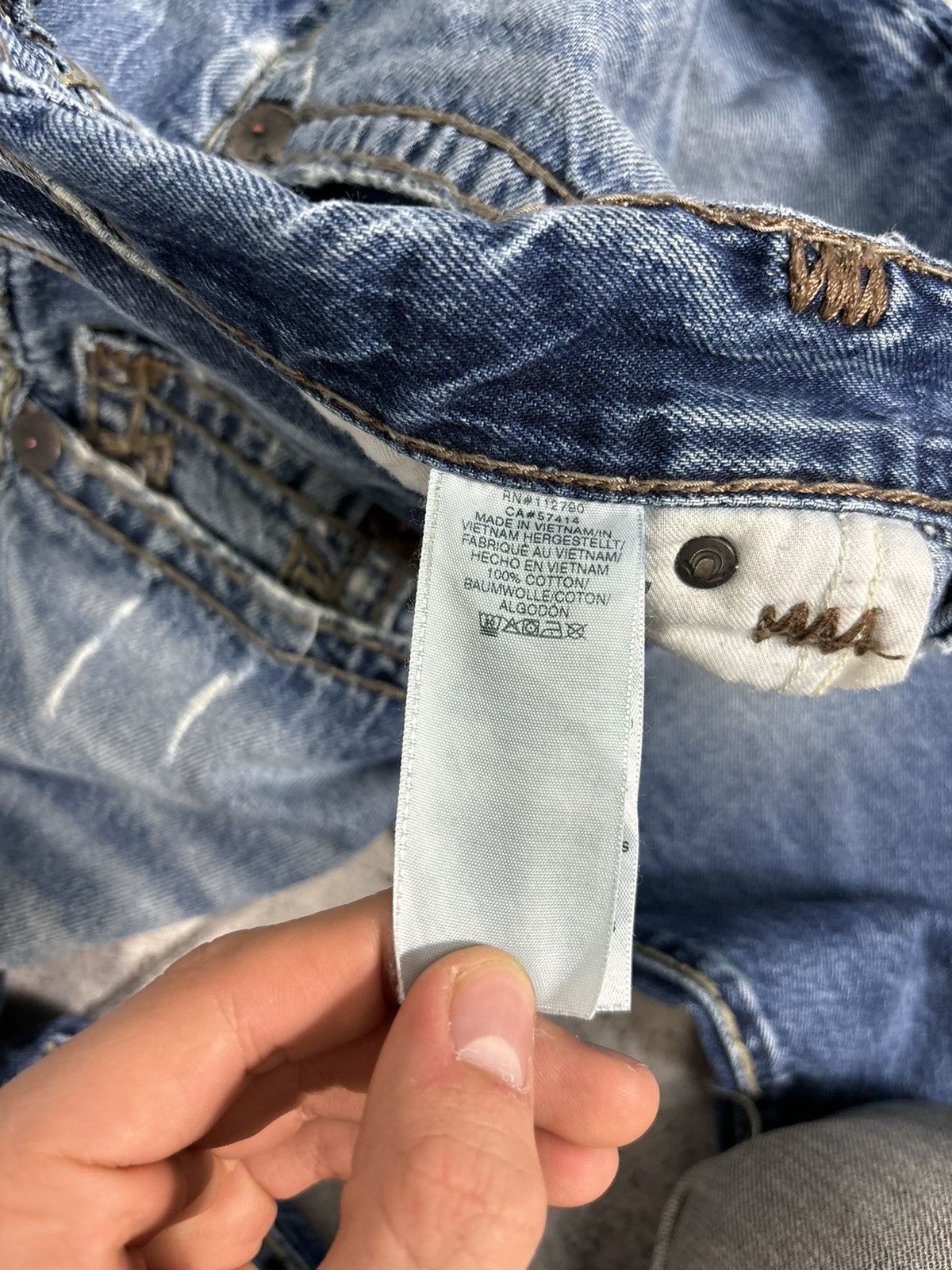 Japanese Brand × True Religion 2000s Japanese Faded Denim Pants True Religion Y2K Trendy Size US 36 / EU 52 - 11 Thumbnail
