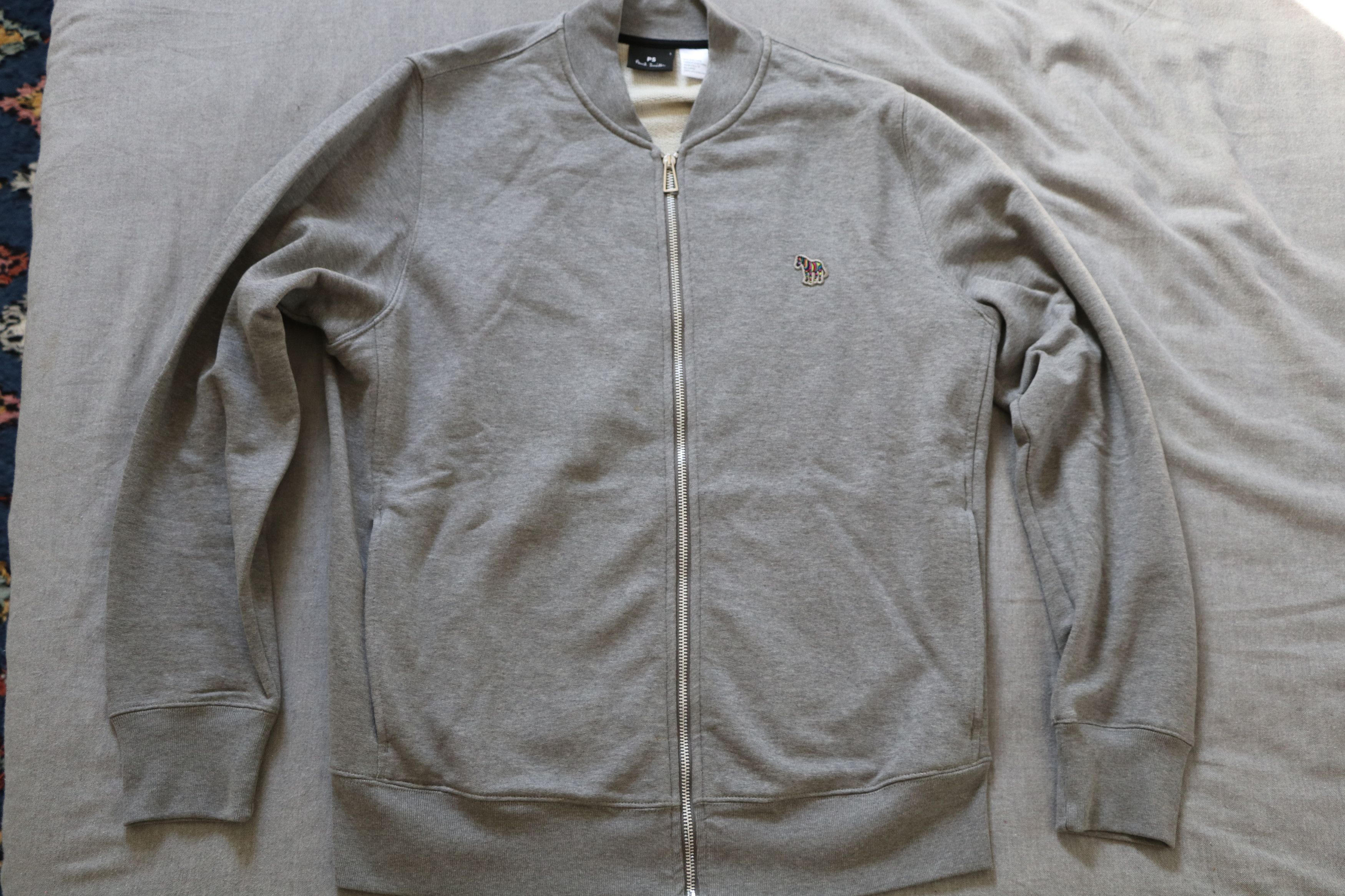 Paul Smith Gray zip-up collared sweatshirt rainbow zebra logo Size US L / EU 52-54 / 3 - 1 Thumbnail