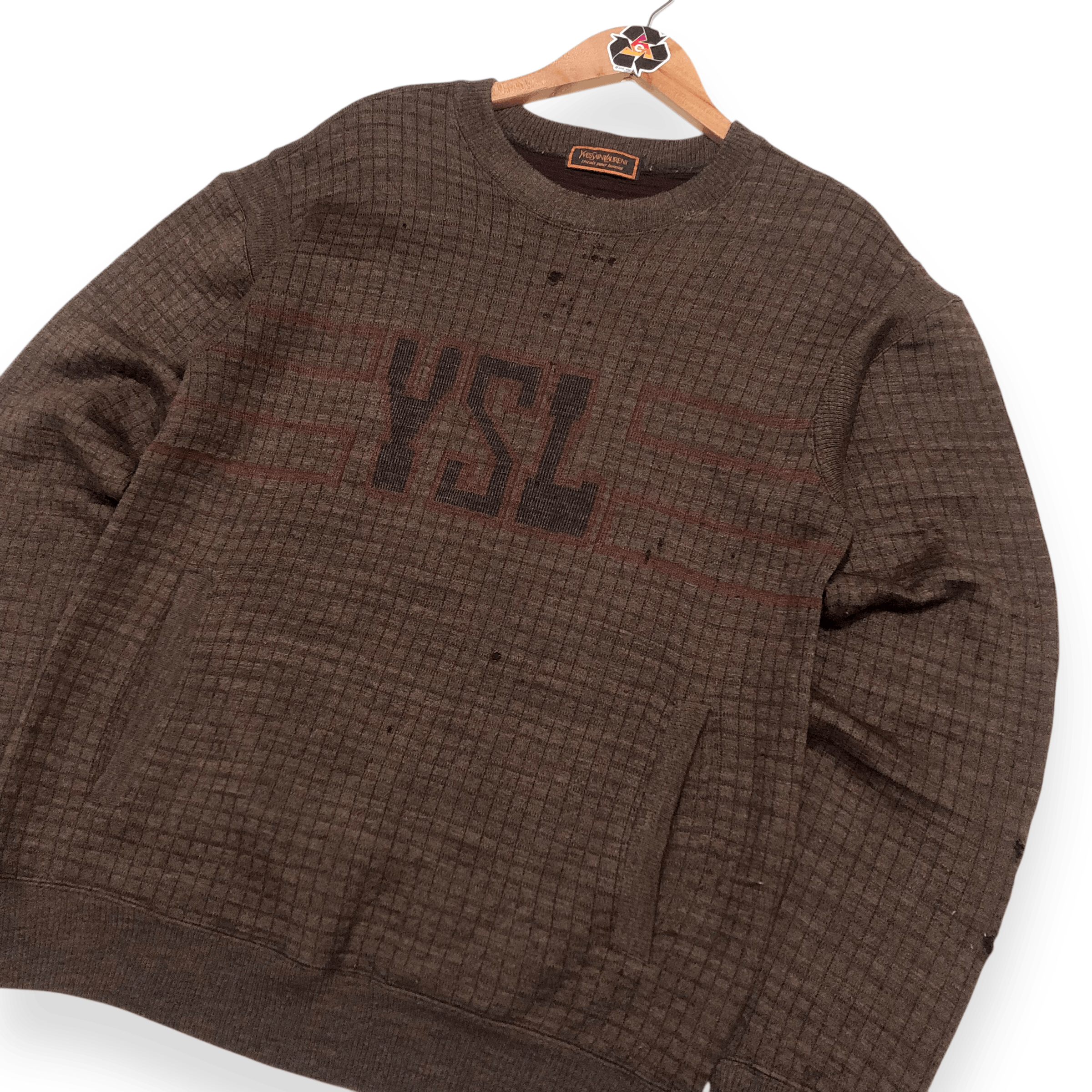 Yves Saint Laurent Archive YSL Yves Saint Laurent Tricots Big Logo 90s Vintage Size US L / EU 52-54 / 3 - 2 Thumbnail