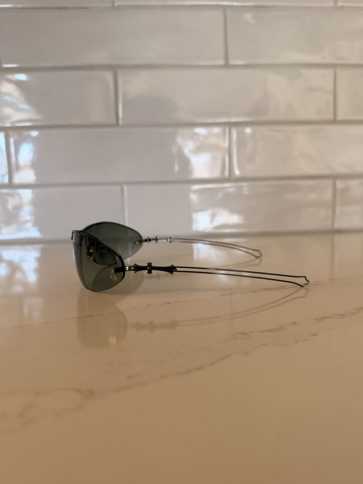 Chrome Hearts Chrome Hearts Drag Pipe I D.P.I Cross Engraved Sunglasses Size ONE SIZE - 4 Thumbnail