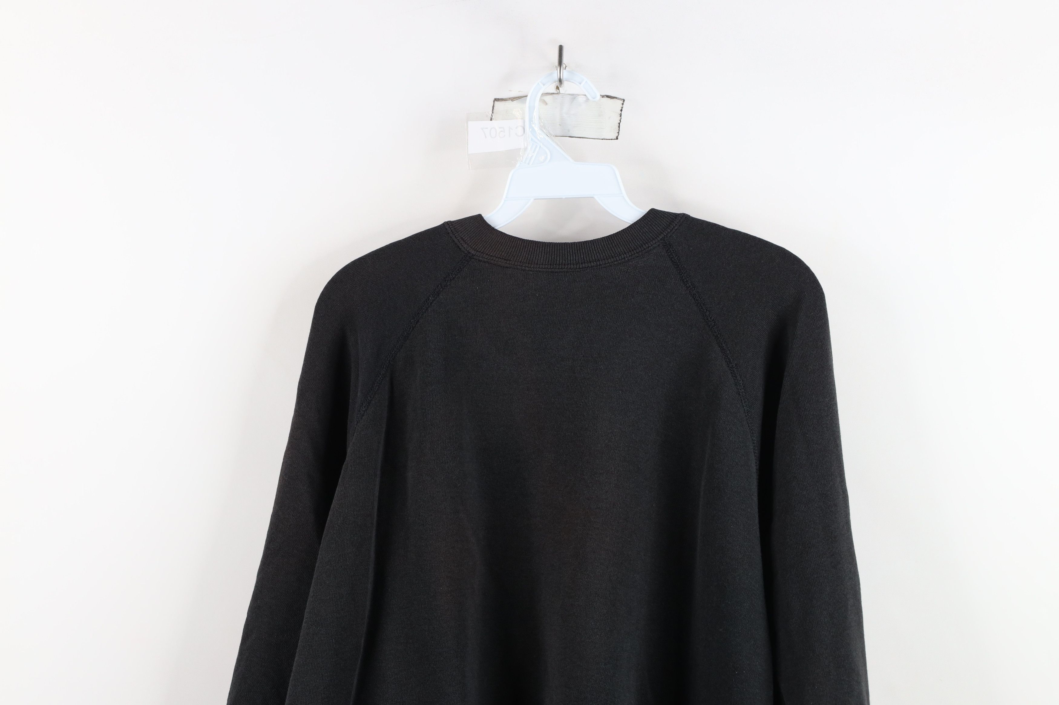 Vintage Vintage 70s 80s Streetwear Blank Boxy Fit Sweatshirt Black Size XL / US 12-14 / IT 48-50 - 13 Thumbnail
