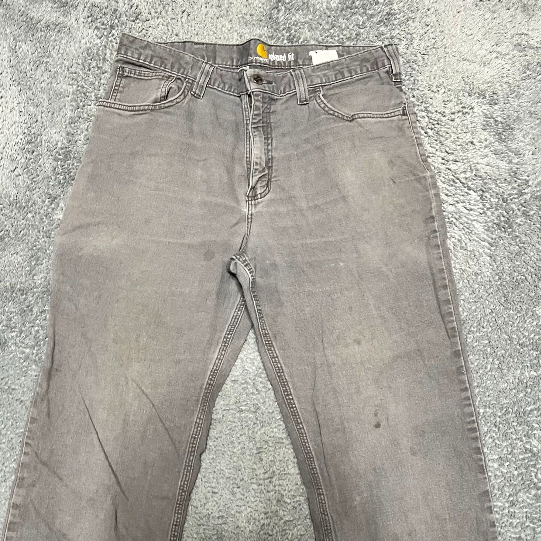 Carhartt VINTAGE Carhartt Pants Mens 34 x34 Gray Relaxed Canvas Distressed Work Mens Regular Chino Gray 34x34 90s Size US 34 / EU 50 - 2 Thumbnail
