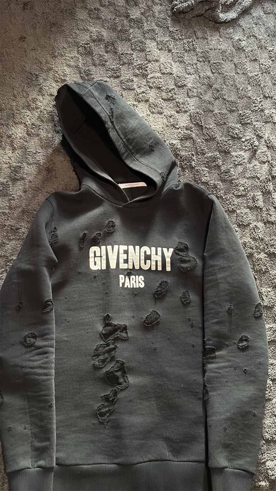 Givenchy Givenchy Black Distressed Hoodie Size US XS / EU 42 / 0 - 3 Thumbnail