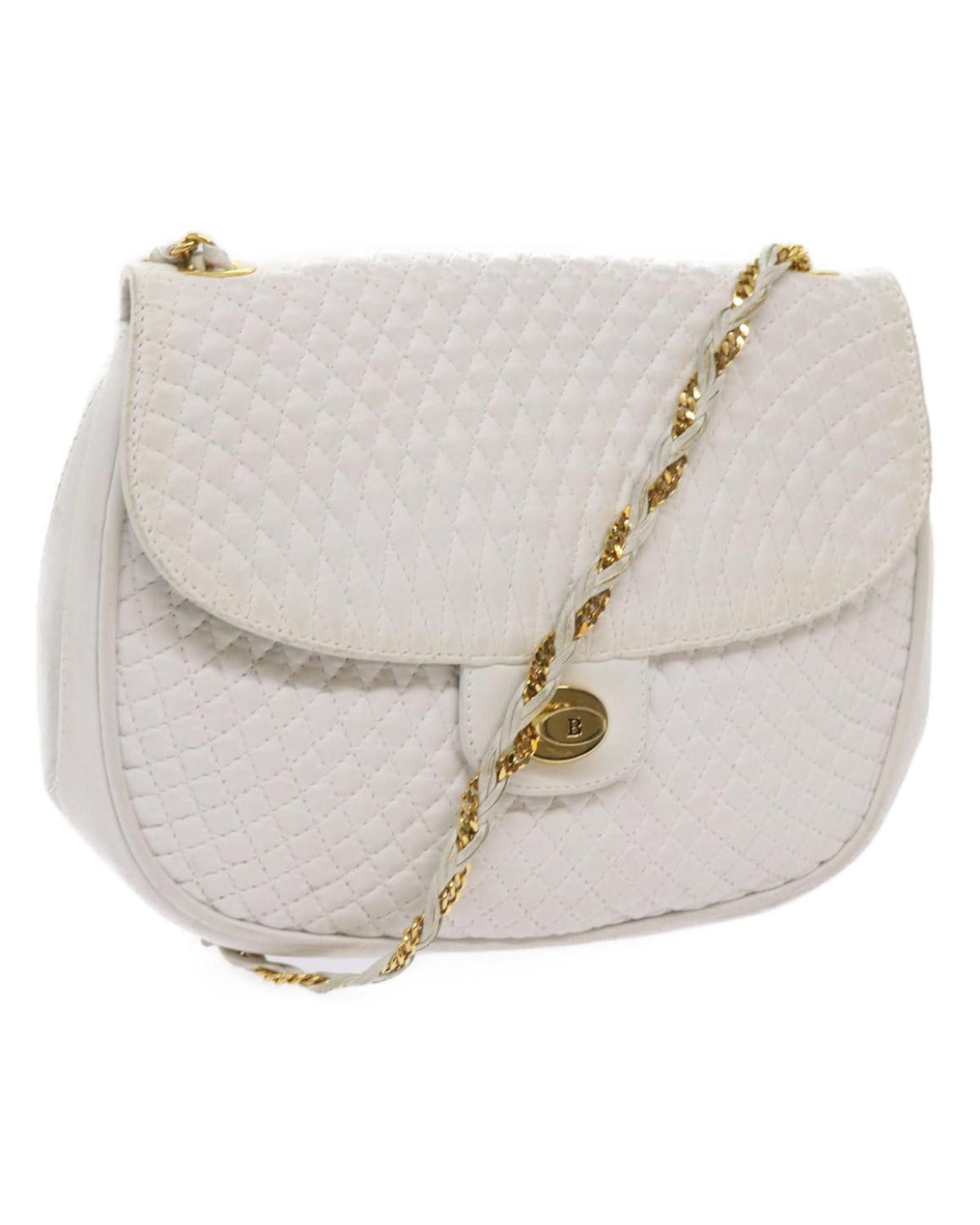 image of White Leather Shoulder Bag By Bally, Women's