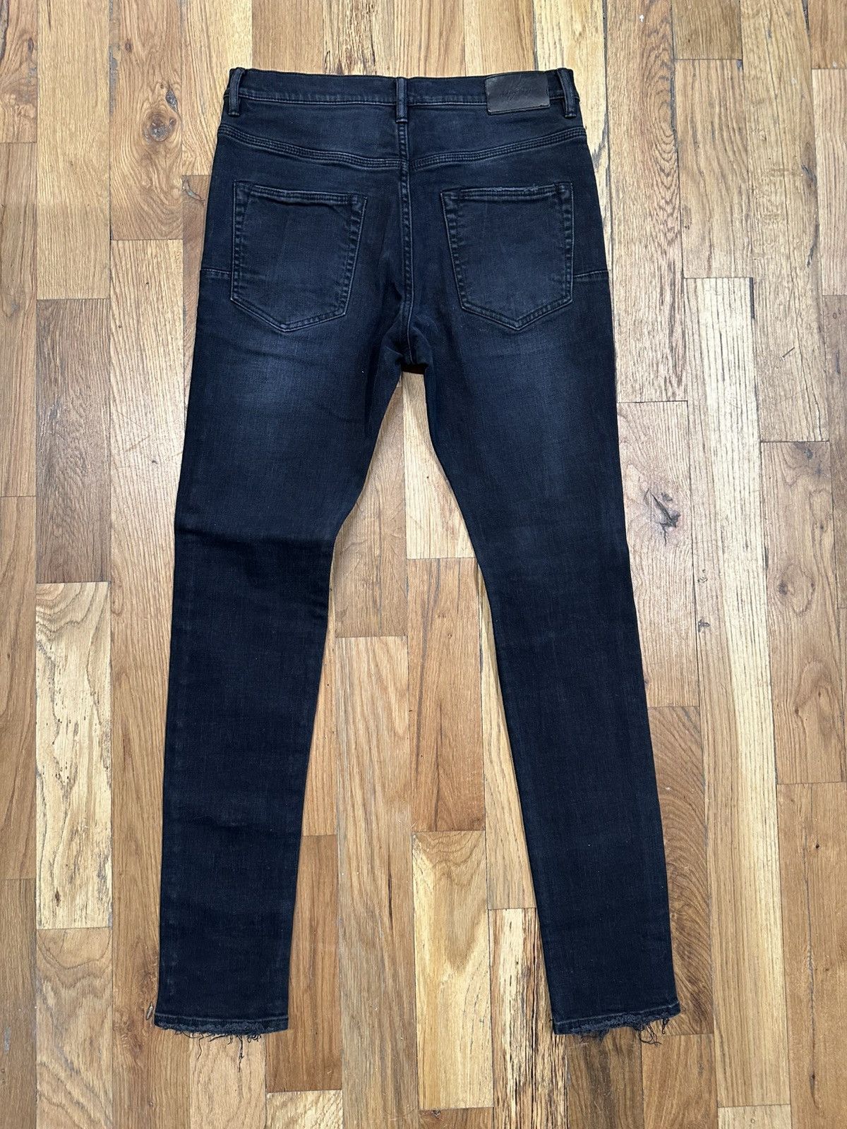 Purple Brand Purple Brand Knee Hole Plain Black Denim Jeans Sz 30 Size US 30 / EU 46 - 2 Thumbnail
