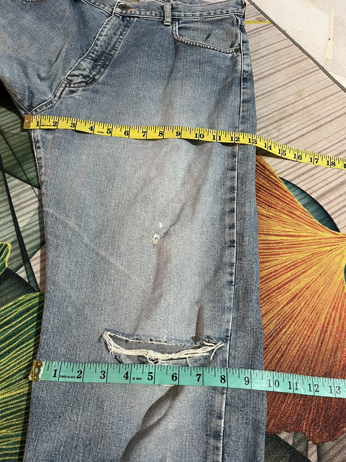 Edwin × If Six Was Nine 💥Baggy💥Vintage 90’s Edwin Distressed Jeans Light Wash Size US 31 - 16 Thumbnail