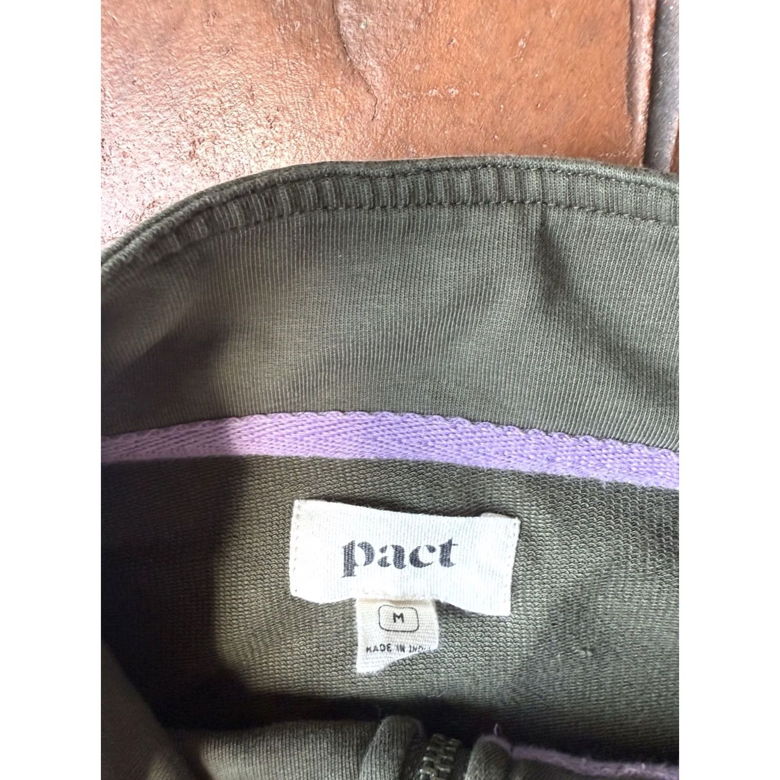 Vintage Pact Grape Leaf Orchid Lightweight Quarter Zip Jacket Women’s Medium Pullover Size M / US 6-8 / IT 42-44 - 2 Thumbnail