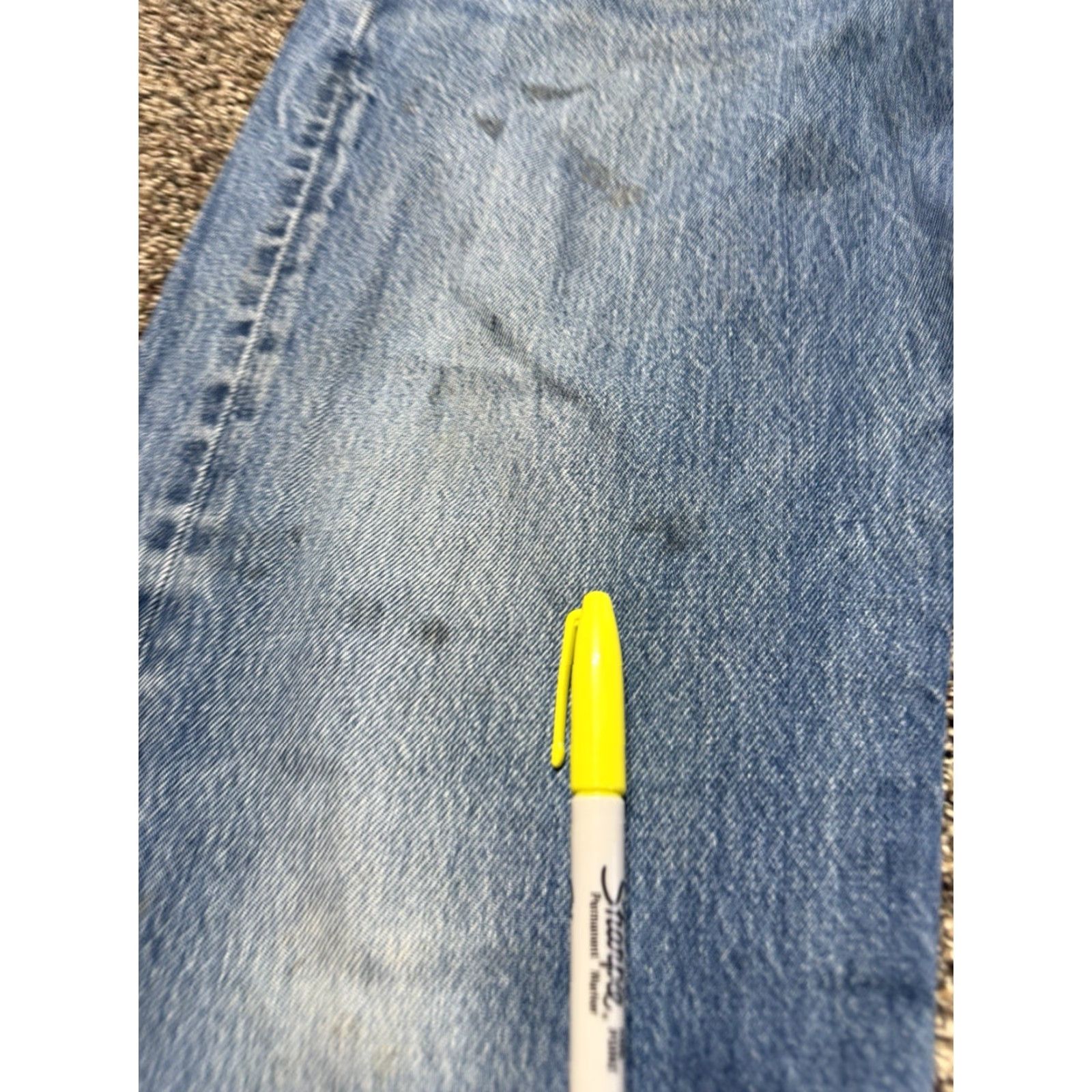 Levi's VINTAGE Levis 501 Jeans Men 33 Blue Denim 33X 35 Straight Distressed HEMMED Size US 33 - 3 Thumbnail