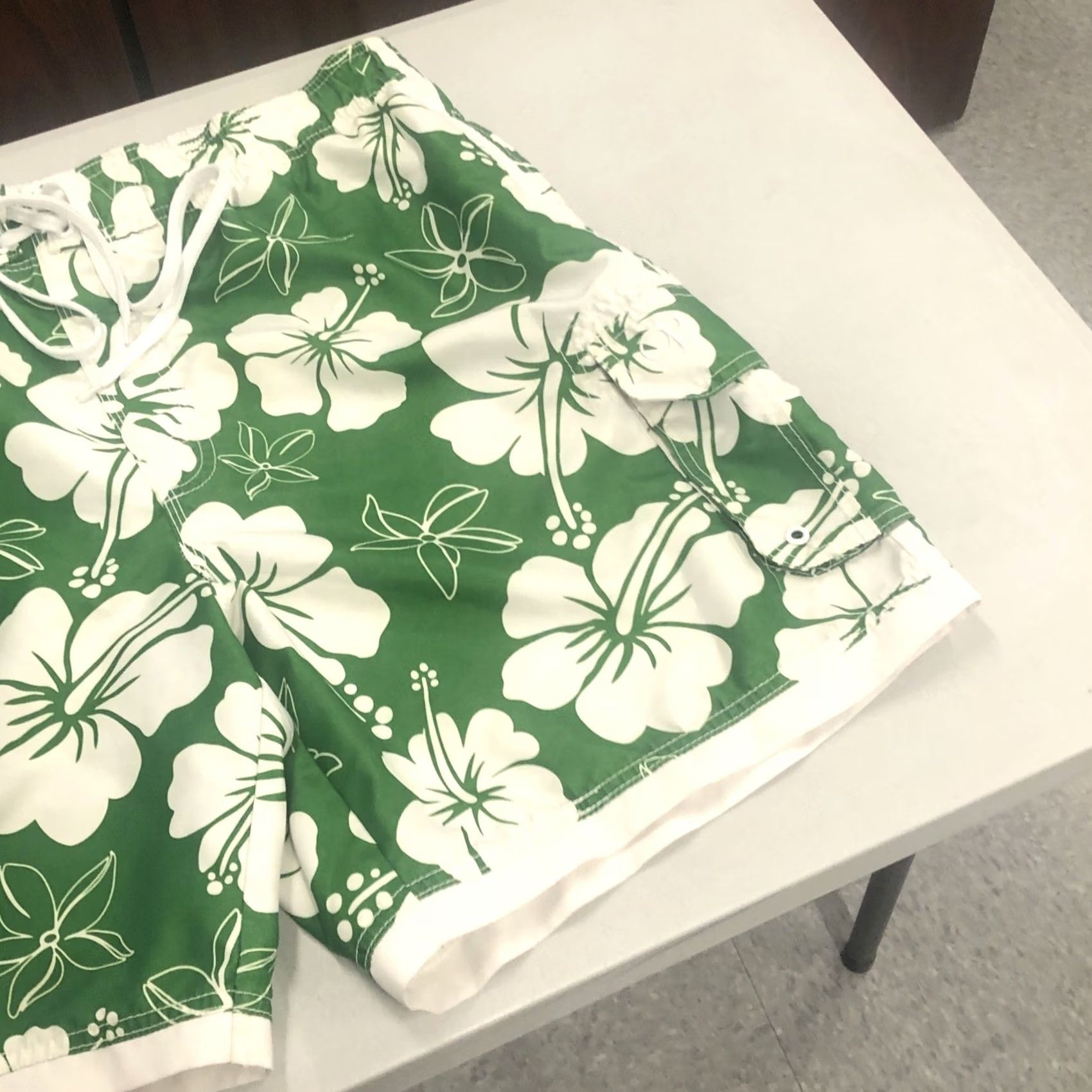 Swims OP Hawaiian Board Shorts Mens Turf Green Floral 42 Drawstring Pockets Beach Surf Swim Bottoms Men Size US 42 / EU 58 - 5 Thumbnail