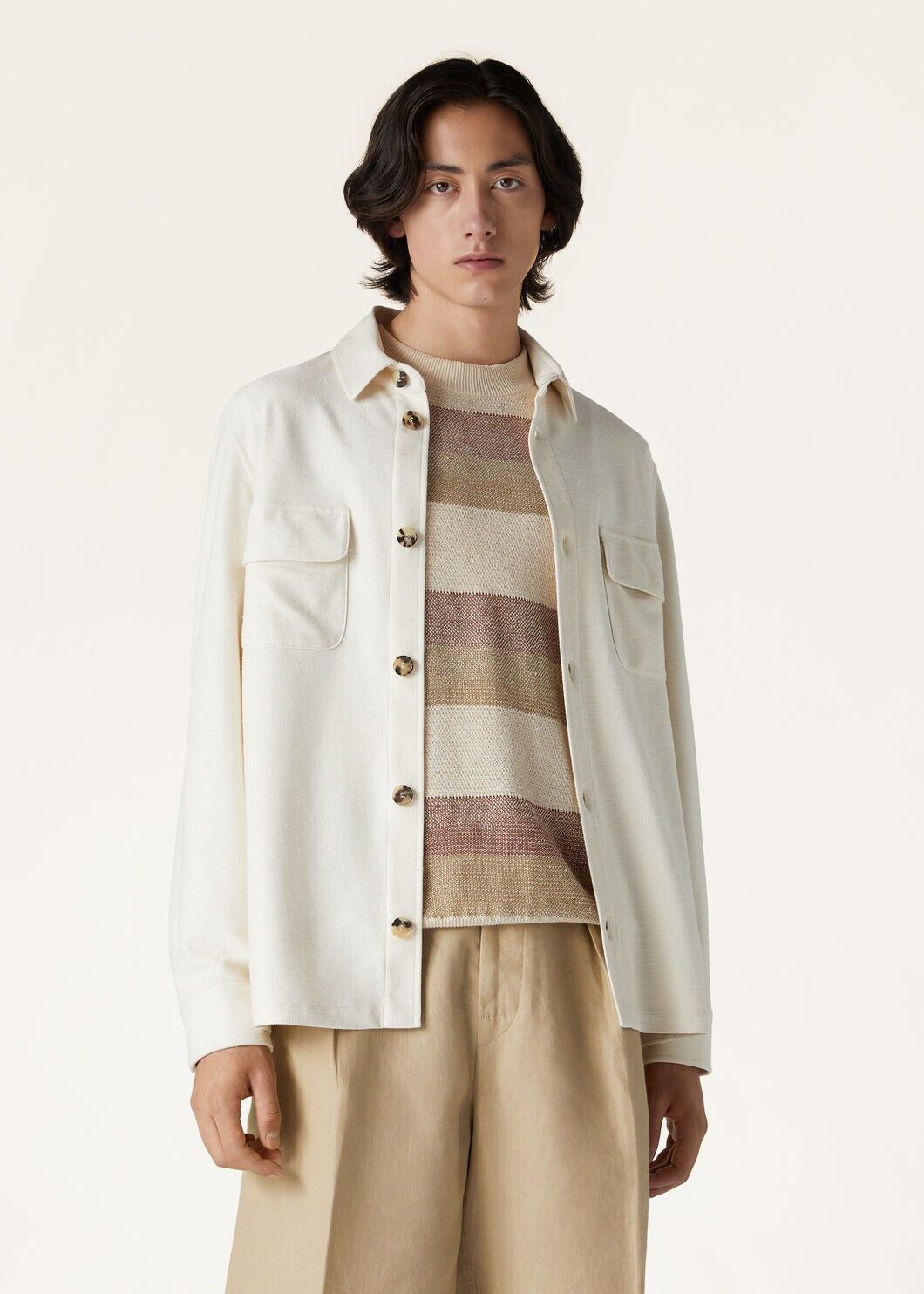 o1w1db10125 FAN9600 Hotaka Overshirt in White