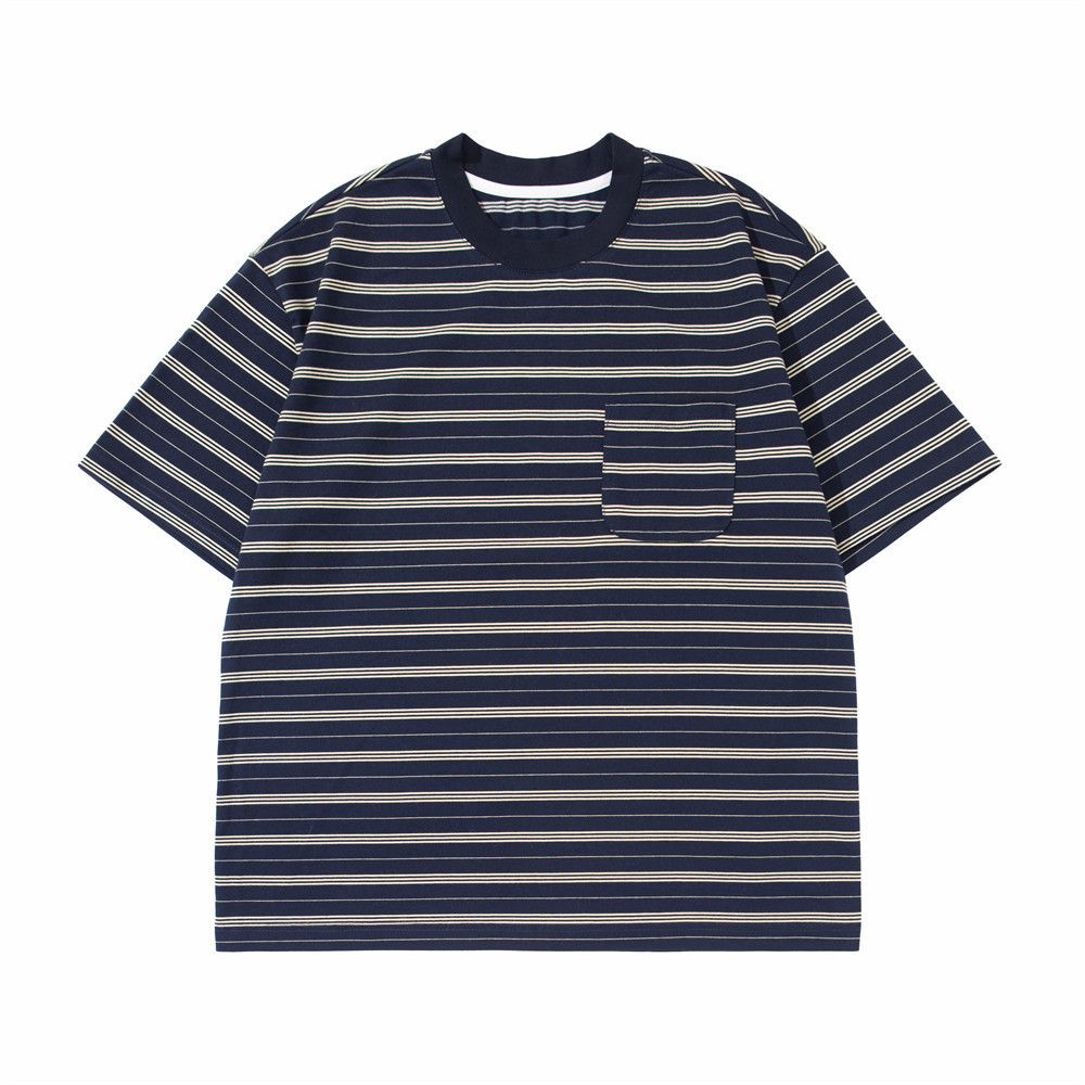 Japanese Brand Men's American-Style Loose-Fit Striped Short-Sleeve T-Shirt Size US M / EU 48-50 / 2 - 1 Thumbnail