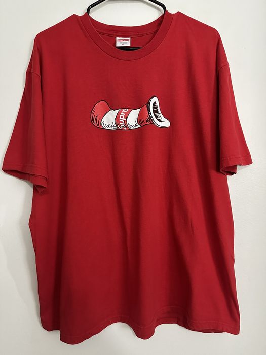 Supreme cat in clearance the hat tee red