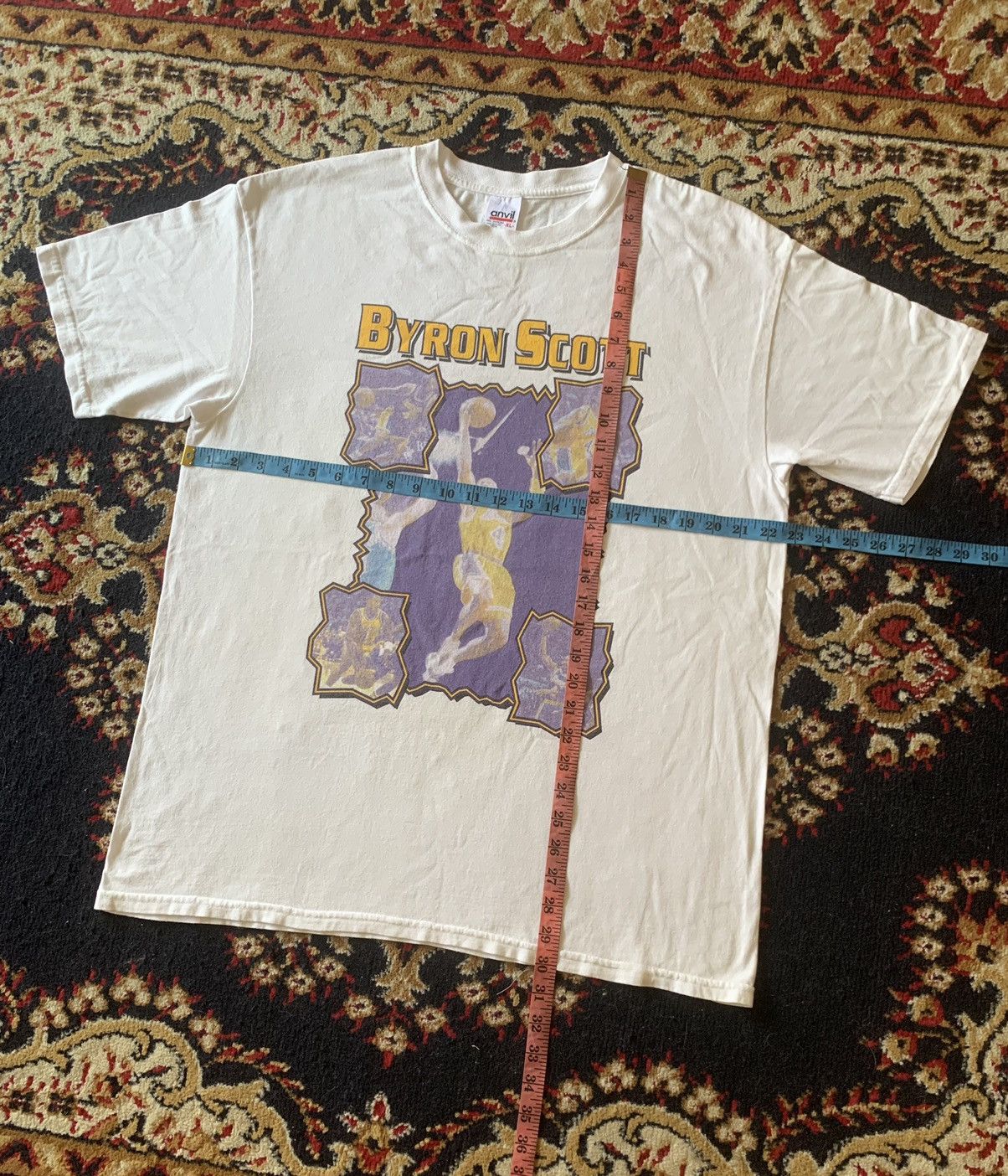 Anvil × NBA Vintage NBA Los Angeles Lakers Byron Scott Tshirt Size US XL / EU 56 / 4 - 8 Thumbnail