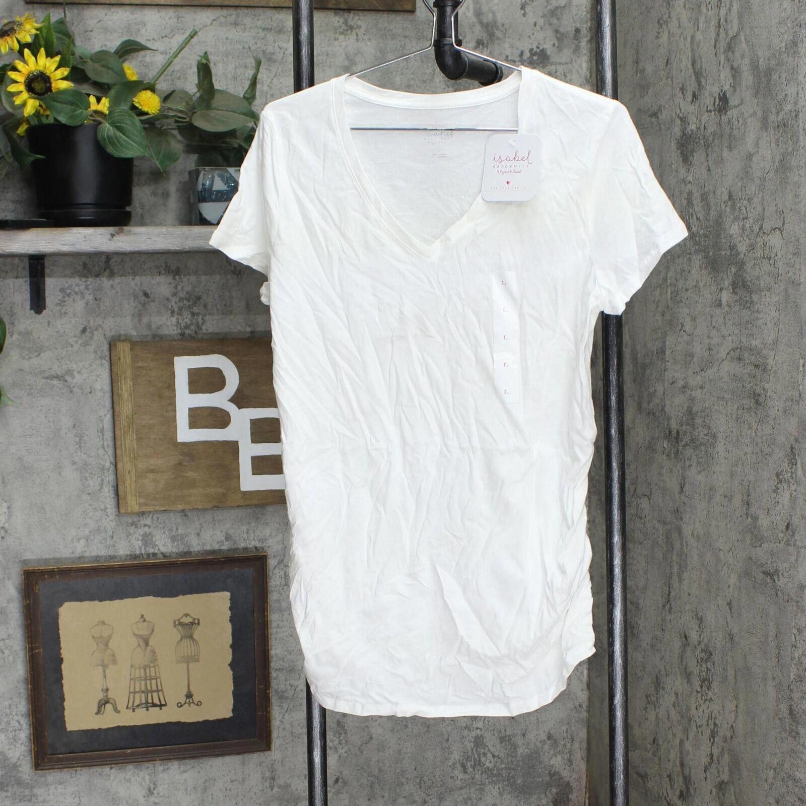 Designer Isabel Maternity By Ingrid & Isabel T-Shirt Tee White L Size L / US 10 / IT 46 - 1 Thumbnail