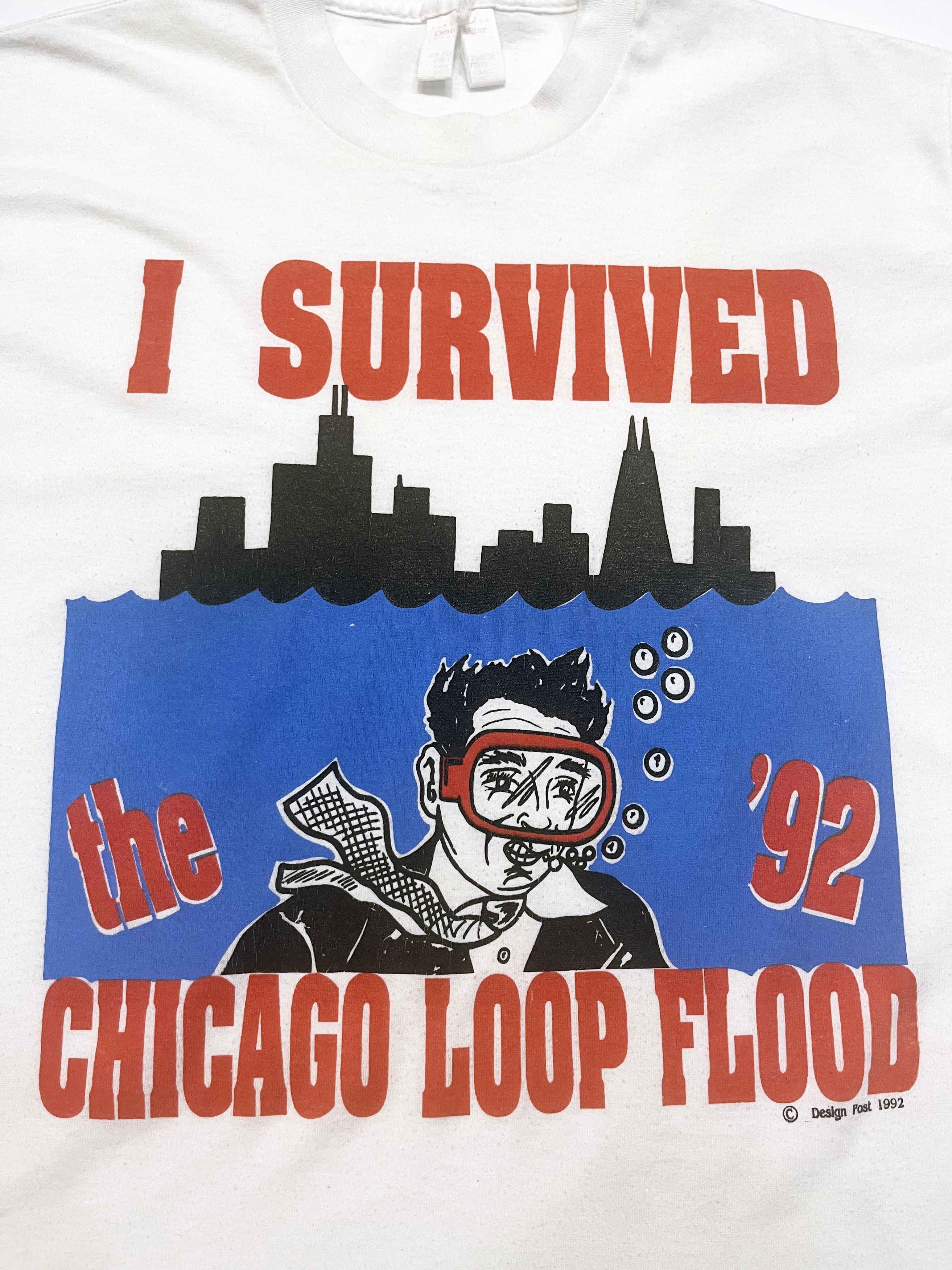 Vintage Vintage 1992 I Survived Chicago Loop Flood T-Shirt Size US L / EU 52-54 / 3 - 2 Thumbnail