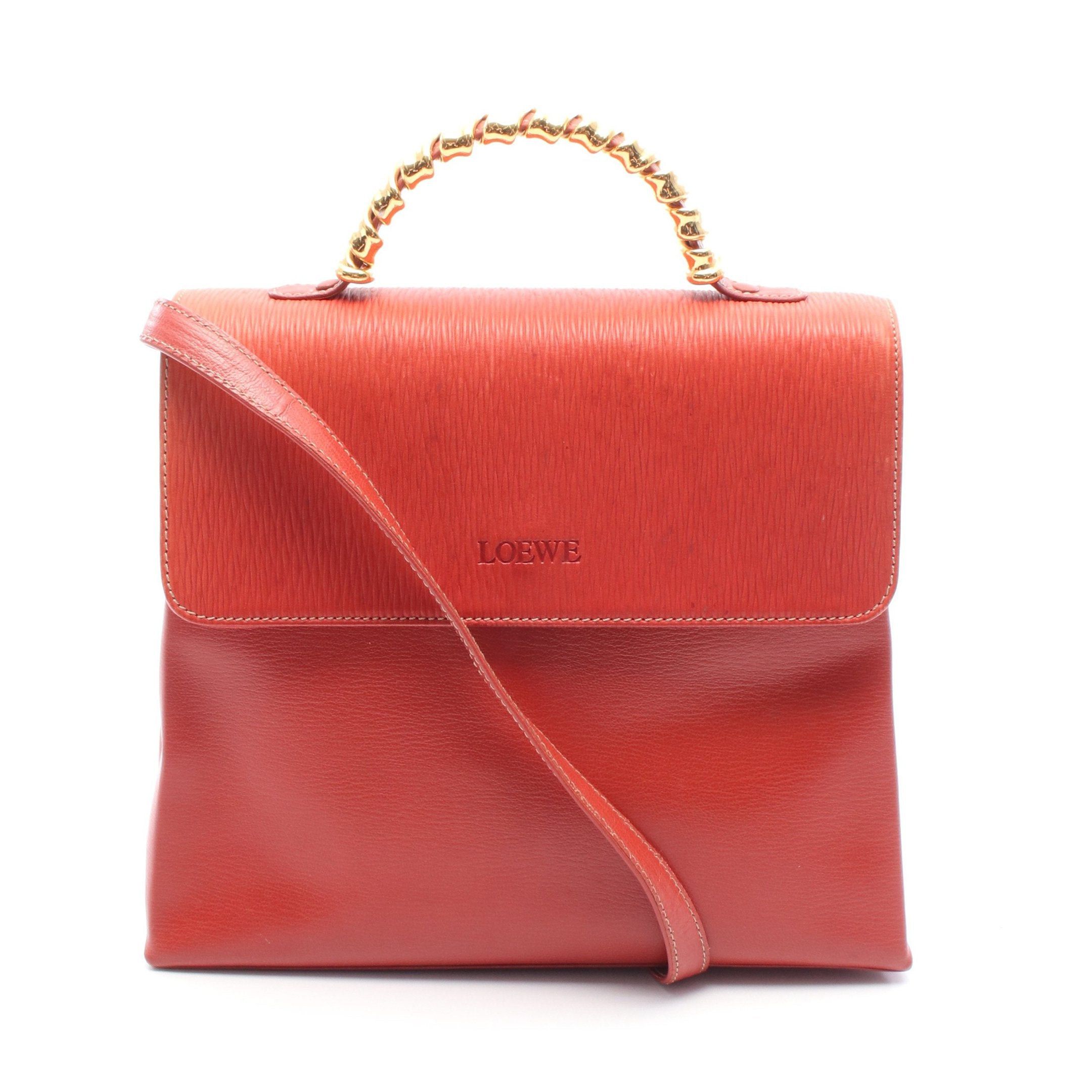 Loewe Loewe Velasquez Twist Handbag Leather Nubuck Red Size ONE SIZE - 1 Thumbnail