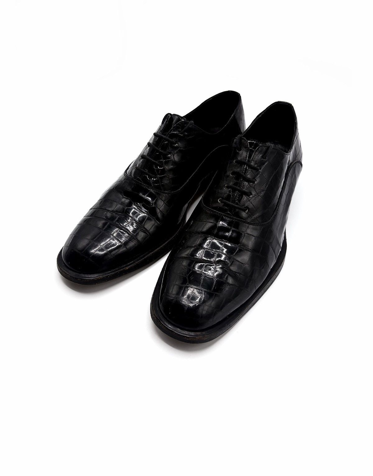 Genuine Leather Principe Di Bologna Italy Croc-Embossed Leather Dress Shoes Size US 9.5 / EU 42-43 - 2 Thumbnail