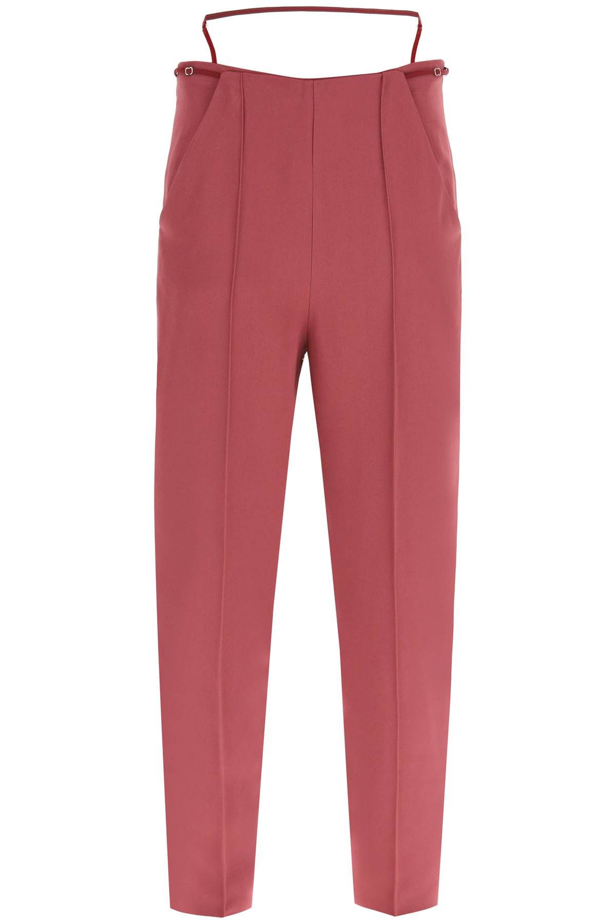image of Nensi Dojaka Viscose Pants With Straps in Rosa, Women's (Size 26)