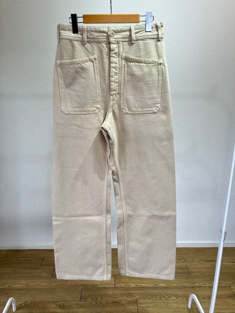 LEMAIRE Pocket Design Denim Pants Ivory 46