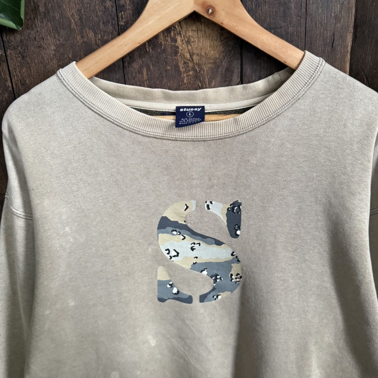 Stussy Vintage 90’s Stussy S Camo Crewneck sunfaded Size US L / EU 52-54 / 3 - 2 Thumbnail