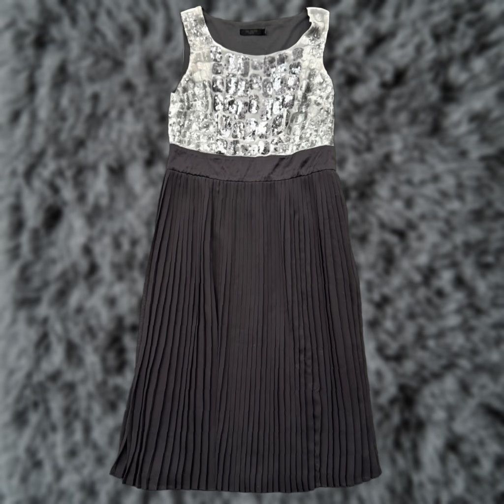 Vintage The Limited Event Dress Size 4 Pleated Sequins Midi Evening Wear Party Cocktail Chic Sparkly Elegant Womens Size S / US 4 / IT 40 - 1 Thumbnail