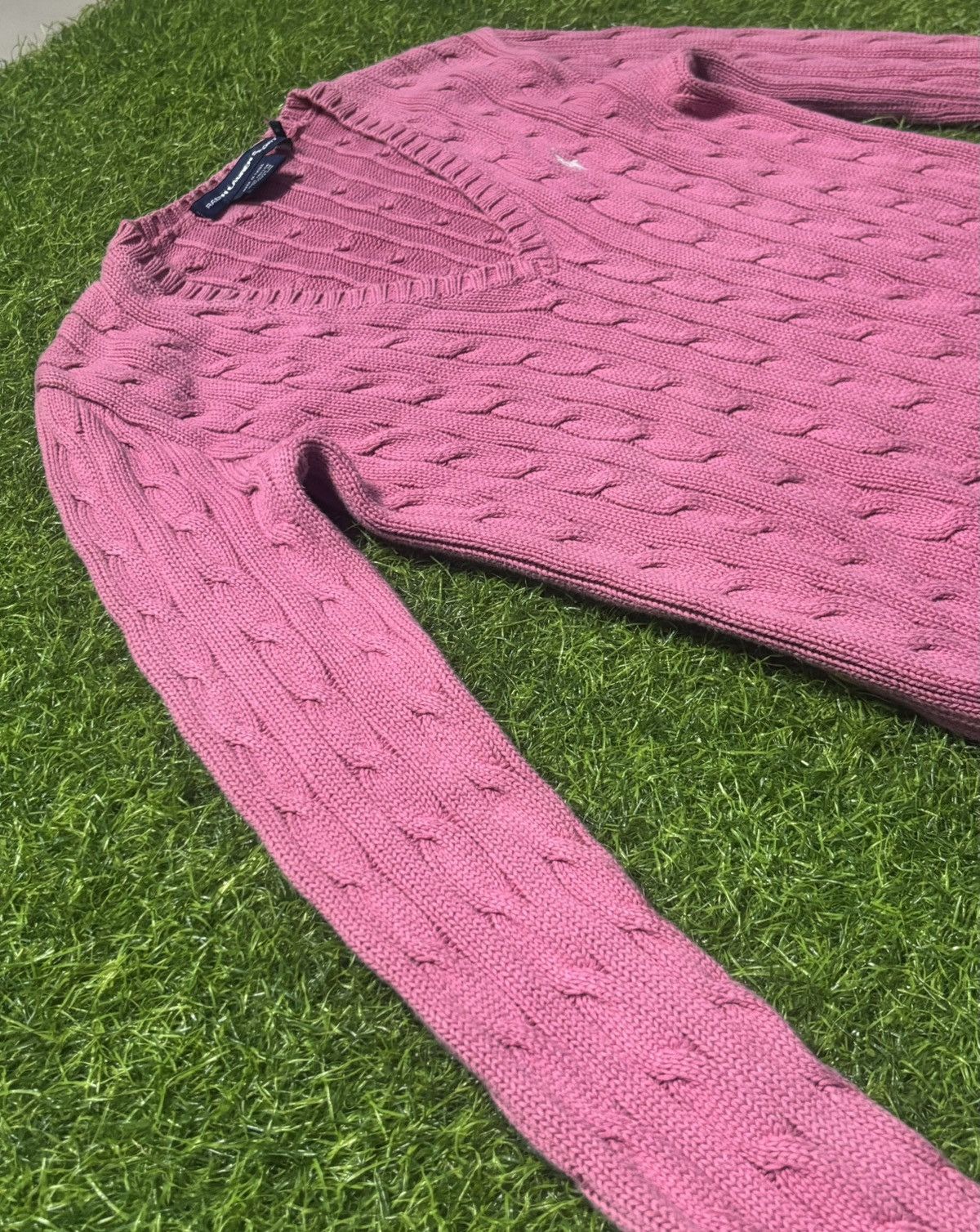 Polo Ralph Lauren Vintage Polo Ralph Lauren V neck cable knit sweater Size S / US 4 / IT 40 - 4 Thumbnail