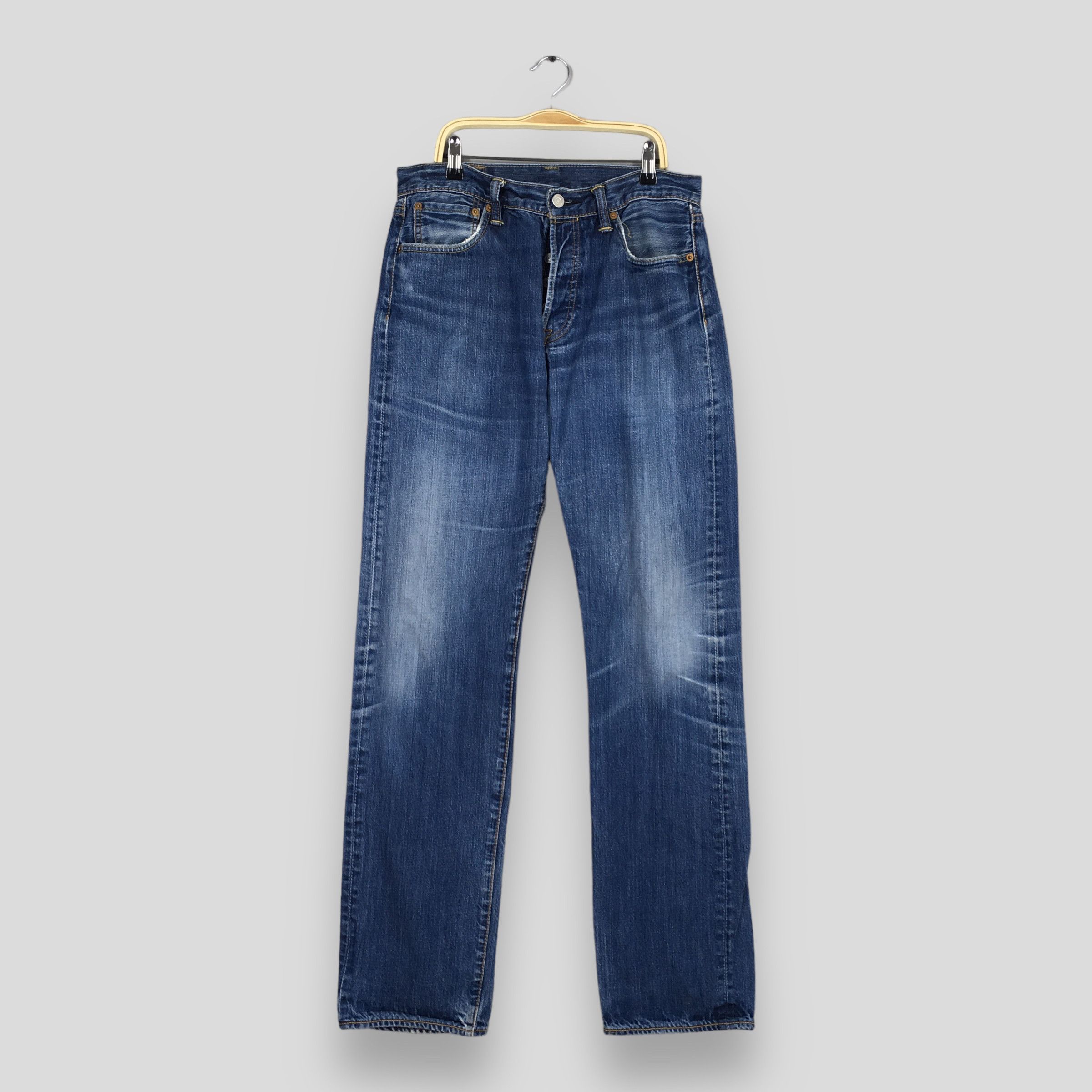 image of Size 30X34 Vintage 90's Levi's 501 Faded Blue Jeans, Men's