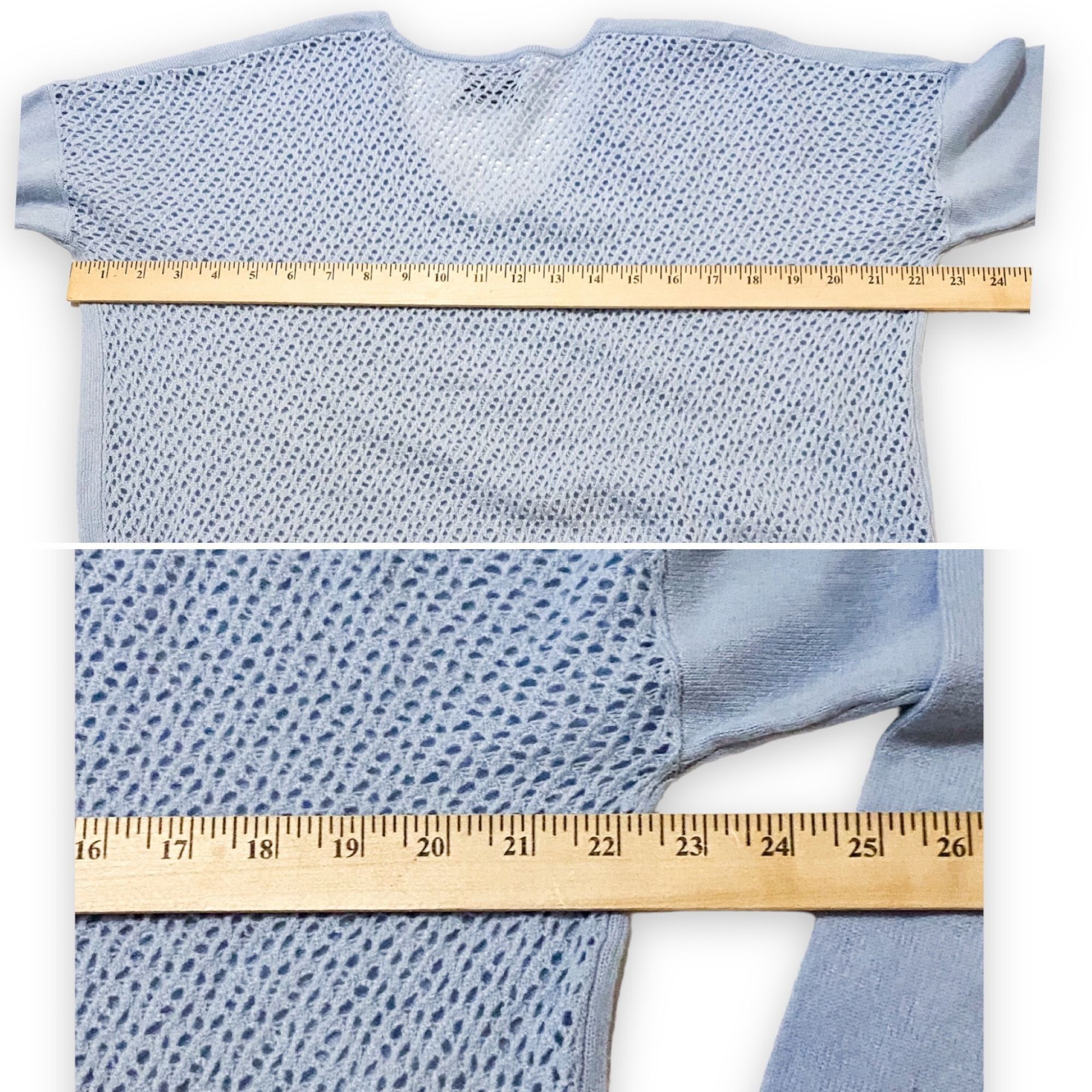 Allude Allude Cashmere Blue V Neck Sweater with Open Weave back Size M / US 6-8 / IT 42-44 - 11 Thumbnail