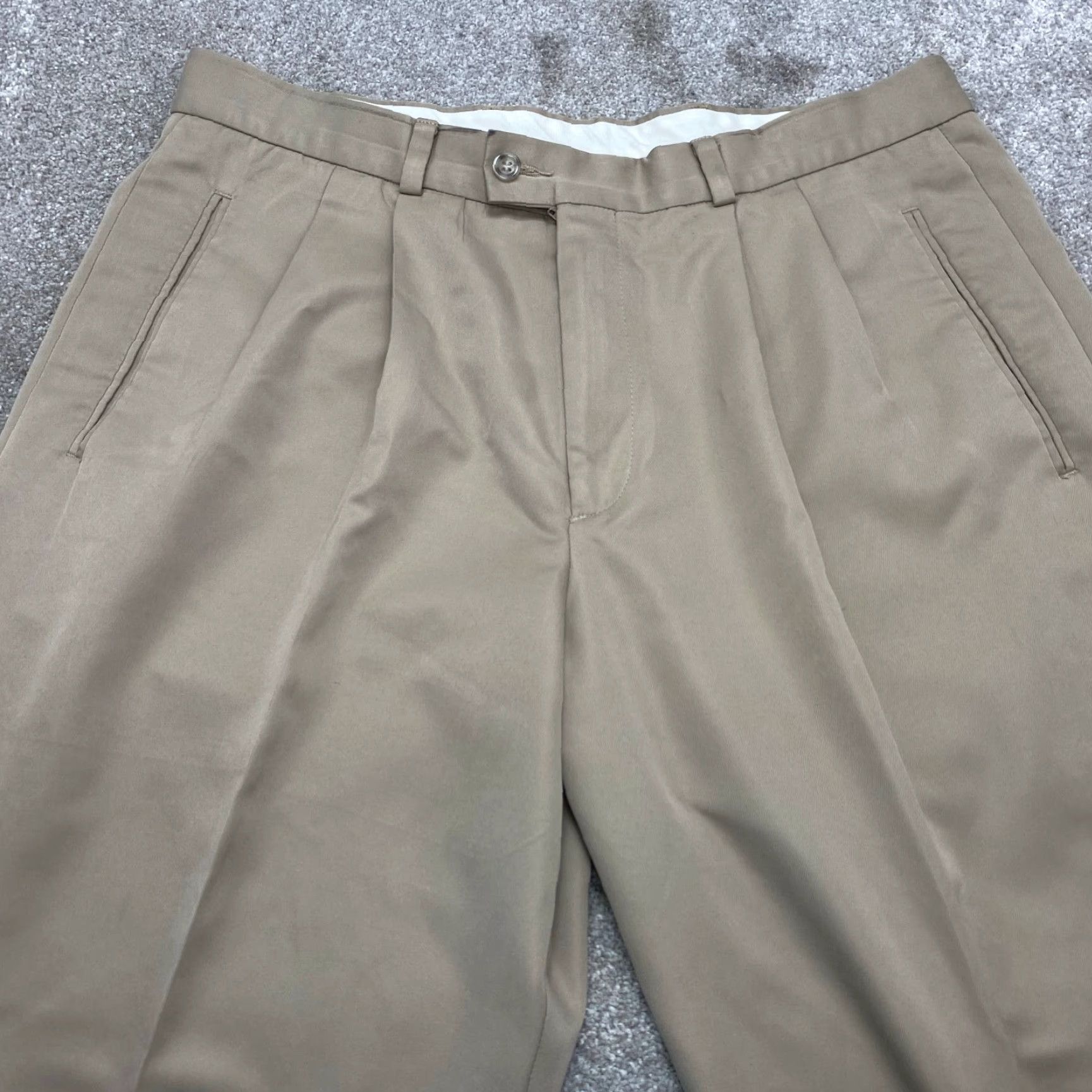 Dockers DOCKERS EXACT Dress Pants Mens 34x31 Pleated Front Beige 7197 Size US 34 / EU 50 - 3 Thumbnail