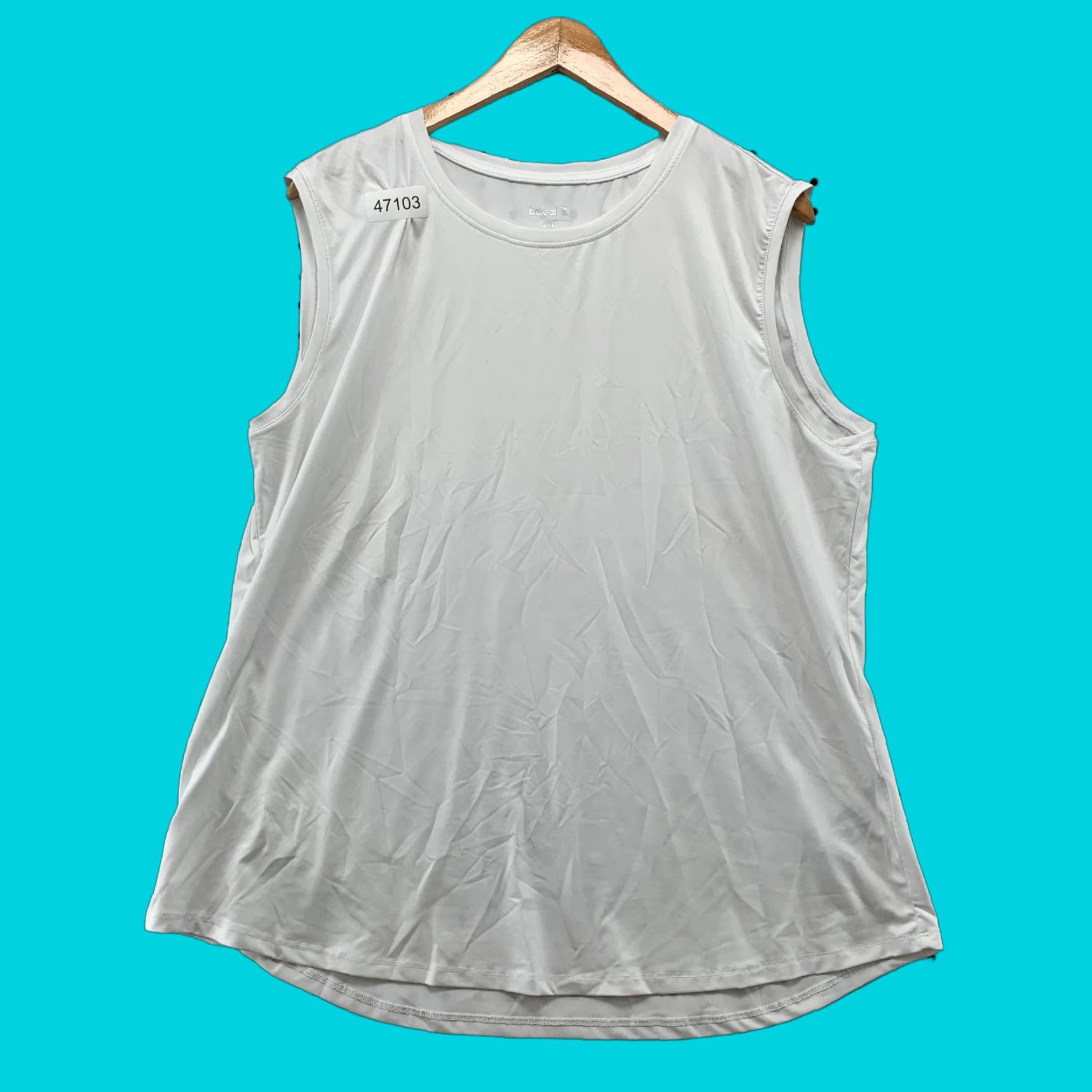 Vintage Baleaf Athletic Top Shirt Womens 2XL White Sleeveless Polyester Spandex Yoga Size XXL / US 16-18 / IT 52-54 - 1 Thumbnail